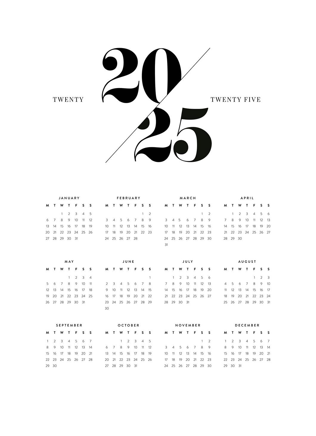 Calendar 2025 Poster (50x70 cm)- Calendari 2025 da parete
