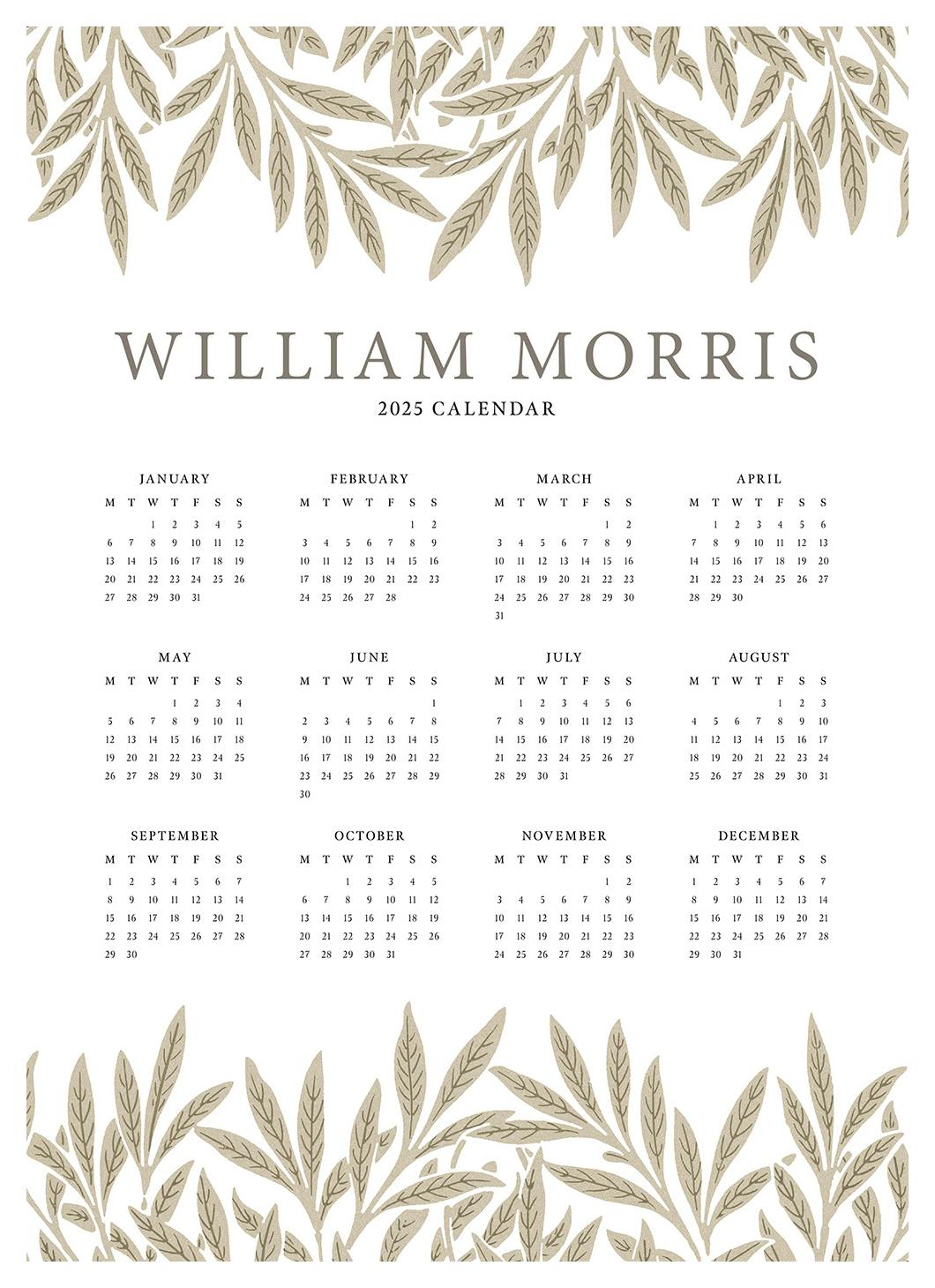 Prints - William Morris Calendar 2025 Print (50x70 cm) - Calendars 2025