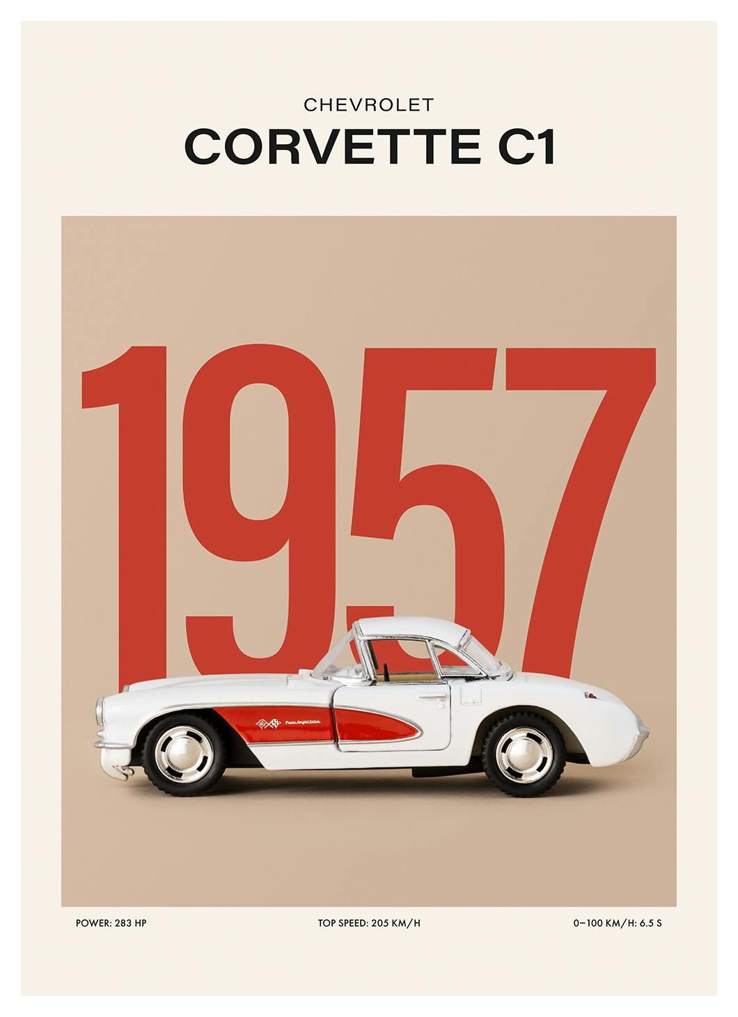 Prints - Corvette C1 Print (50x70 cm) - Typography prints