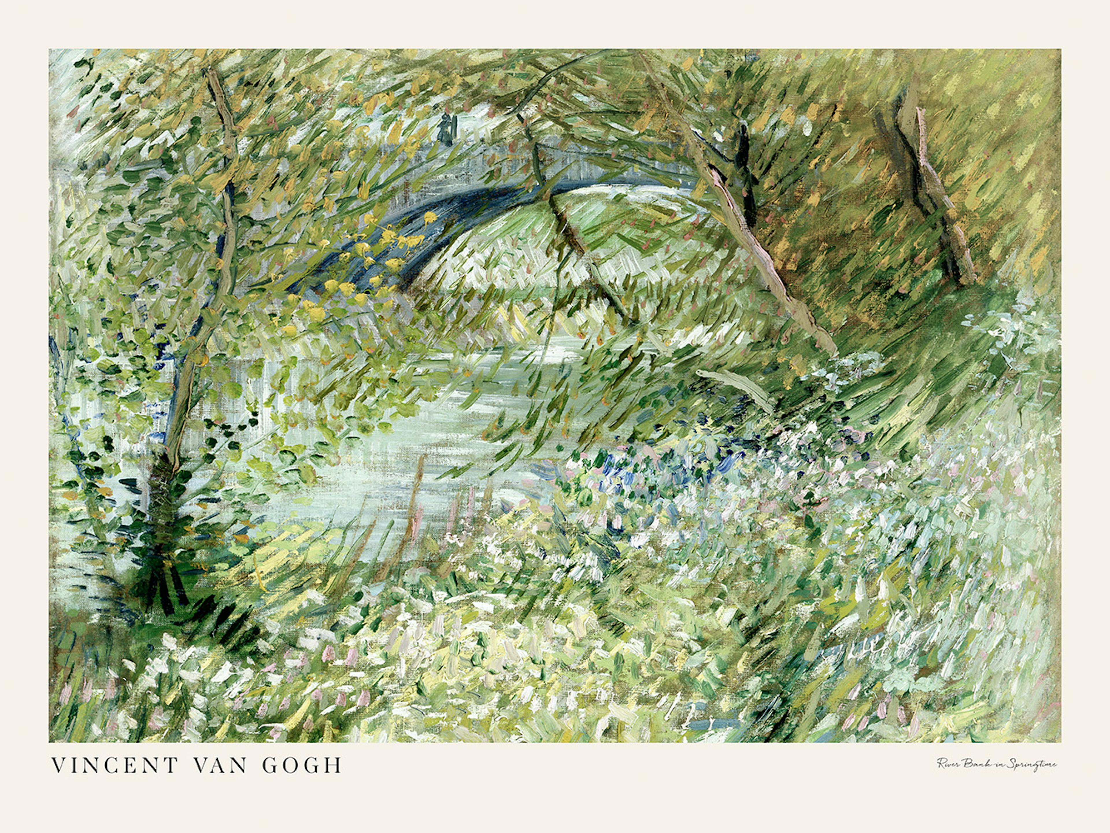 Van Gogh - River Bank in Springtime Landscape Plakat