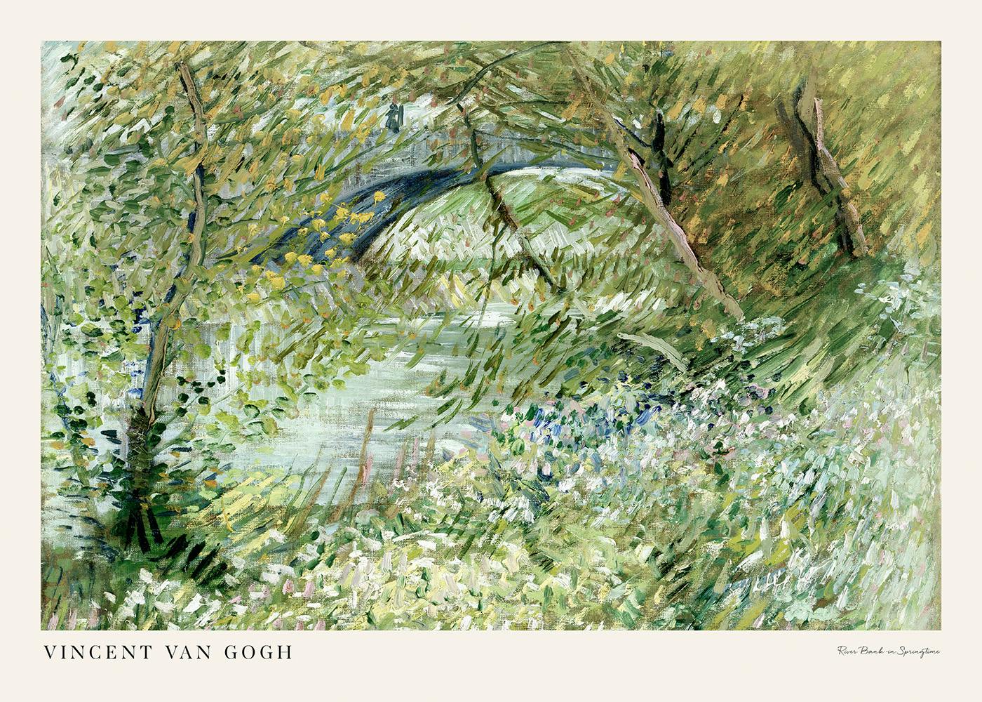 Van Gogh - River Bank in Springtime Landscape Print 0