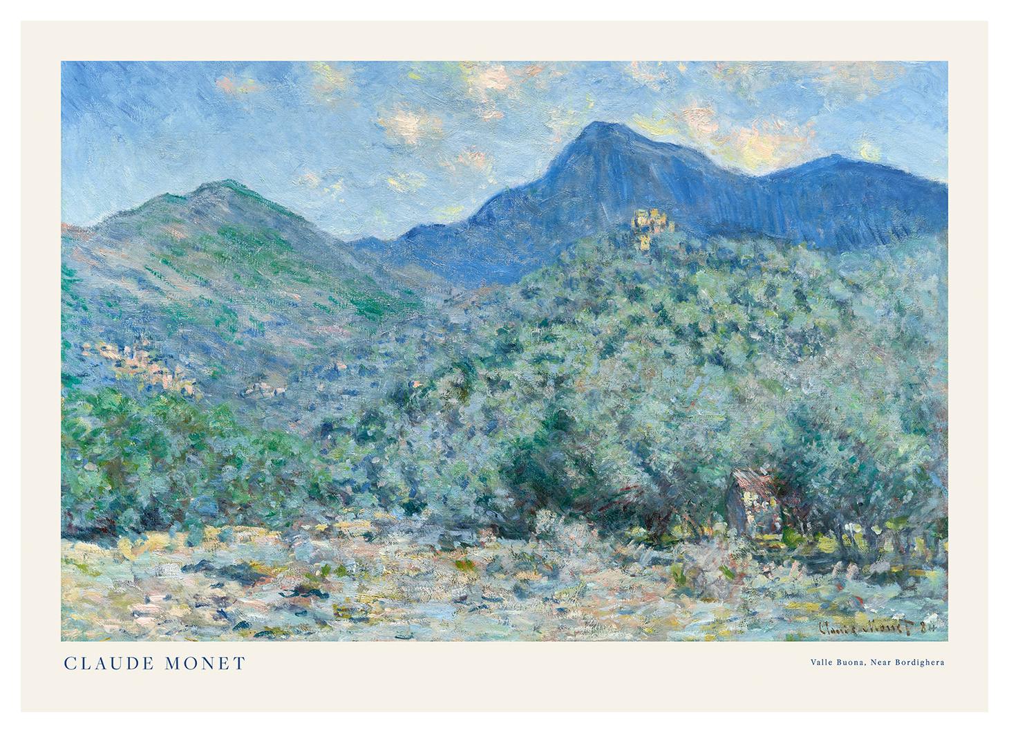 Monet - Valle Buona, Near Bordighera Landscape Print (30x40 cm)- Monet Posters