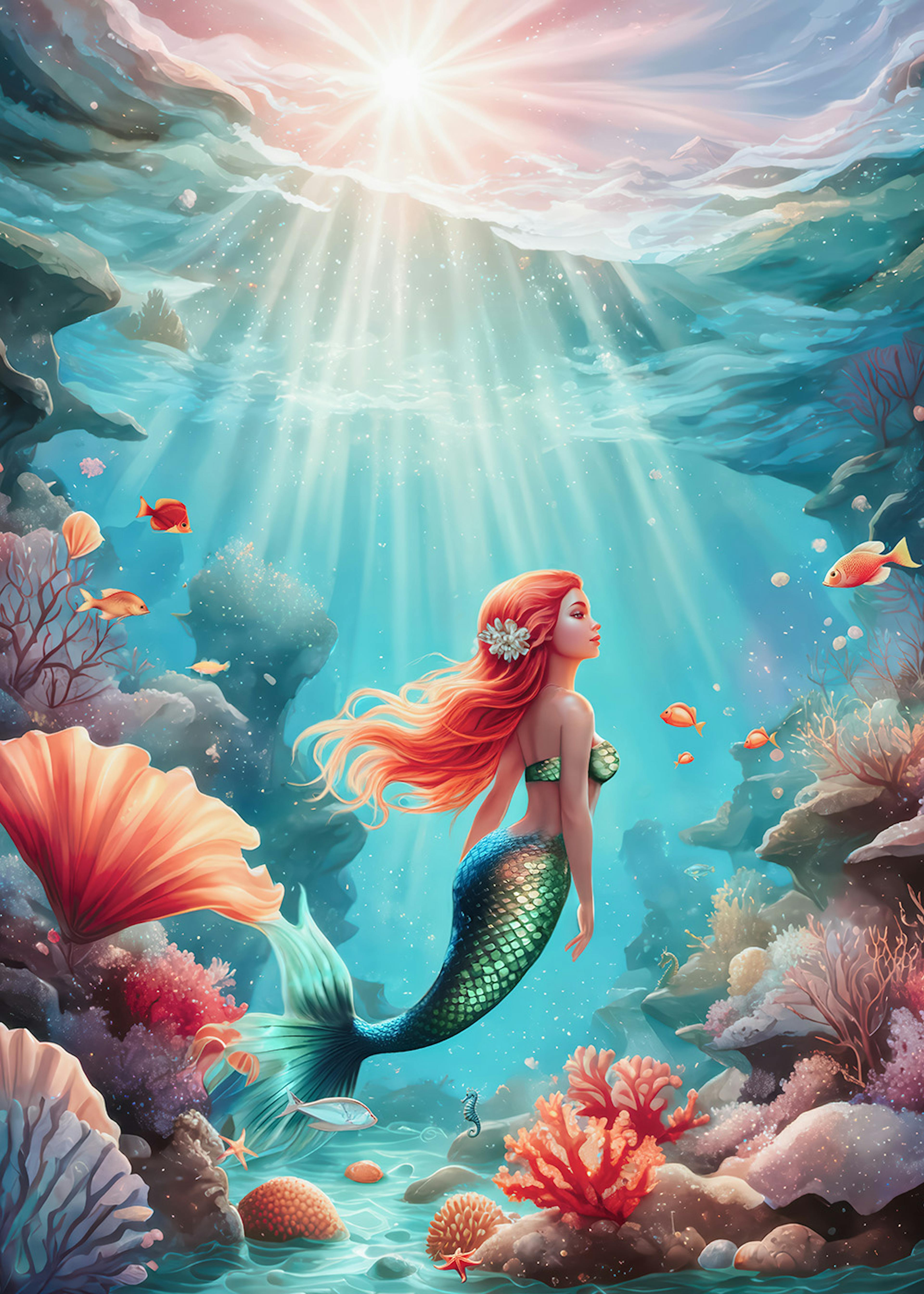 Mermaid in Sea Poster 0