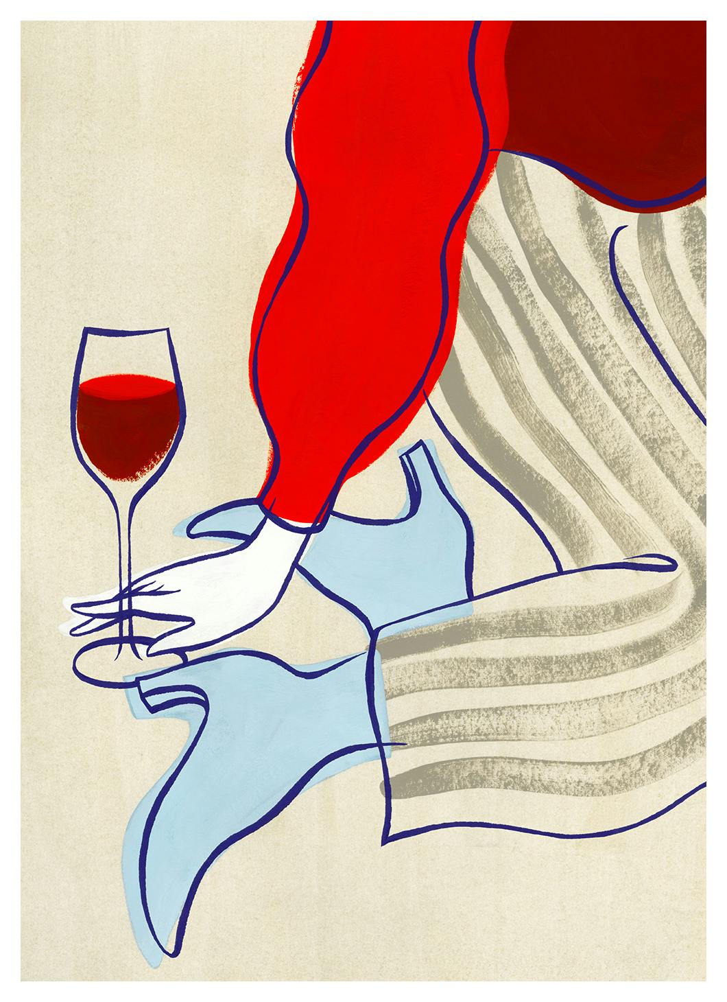 Prints - Sittin' and Sippin' Print (50x70 cm) - Illustration prints