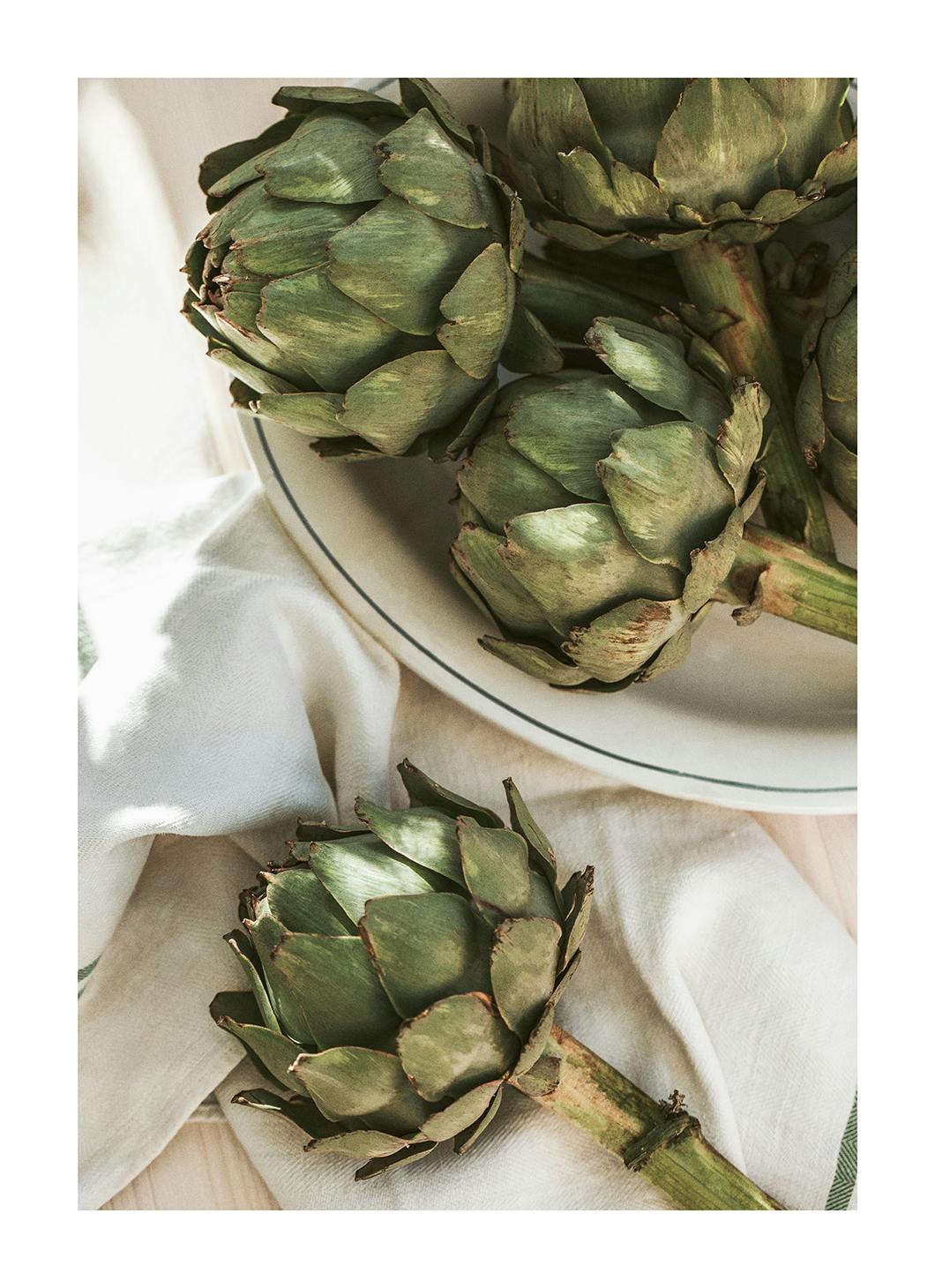 Artichoke in Sunlight Affiche (30x40 cm) - Nourriture