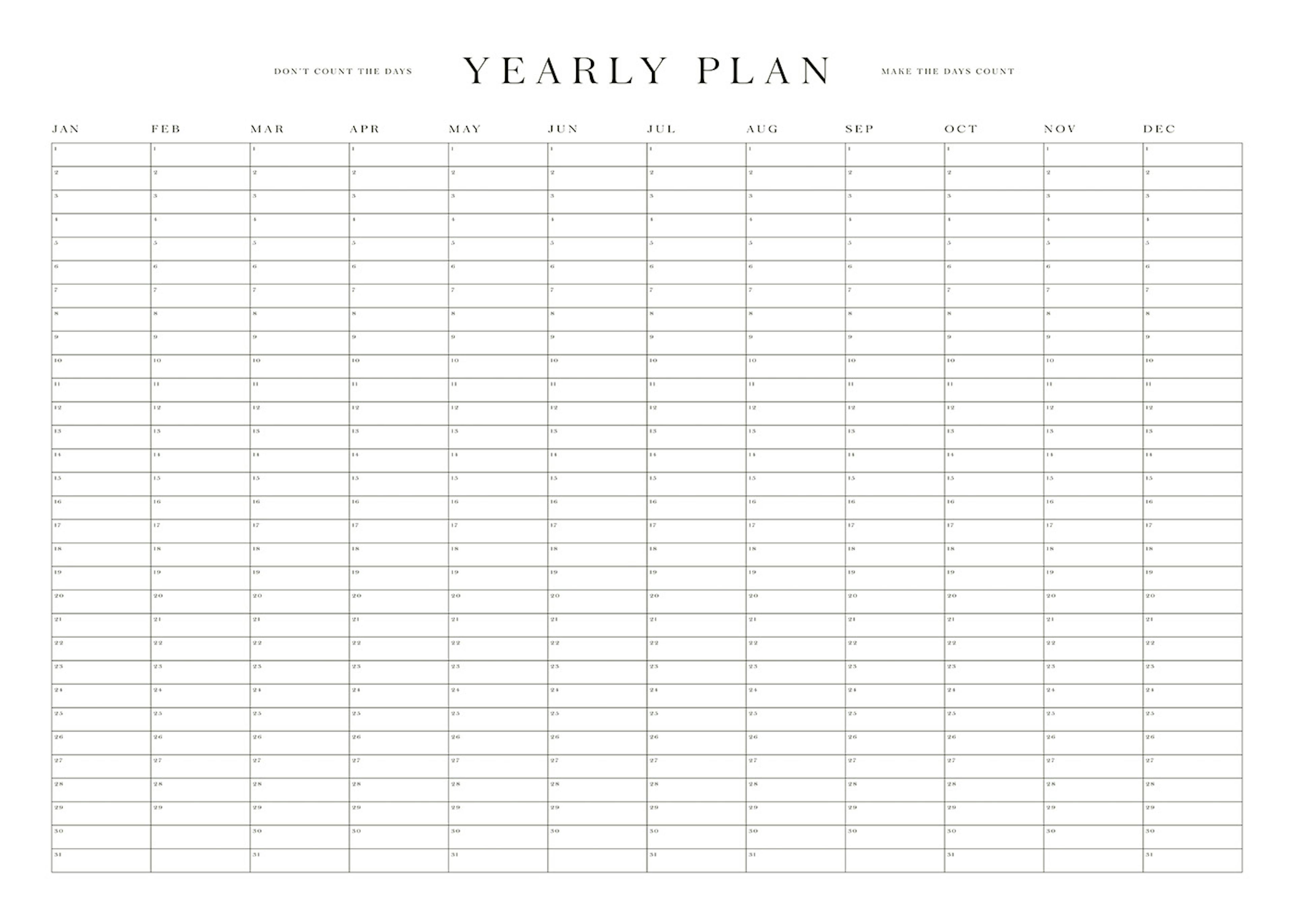 Yearly Planner Print 0