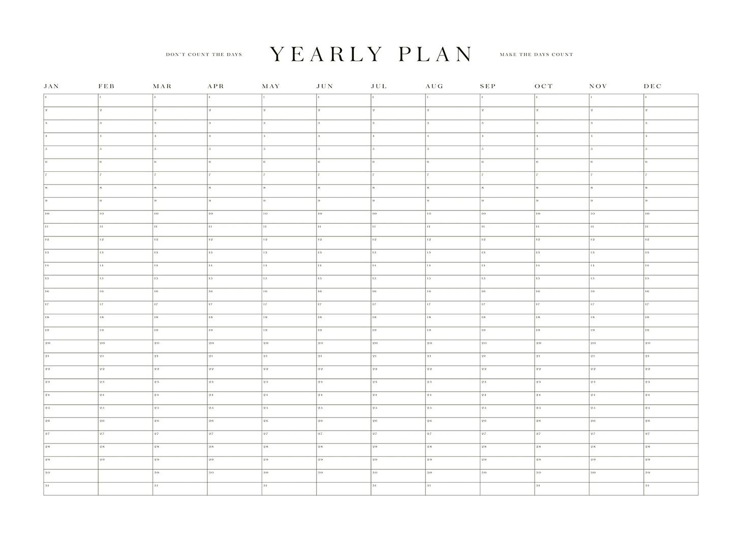 Prints - Yearly Planner Print (50x70 cm) - Planner posters