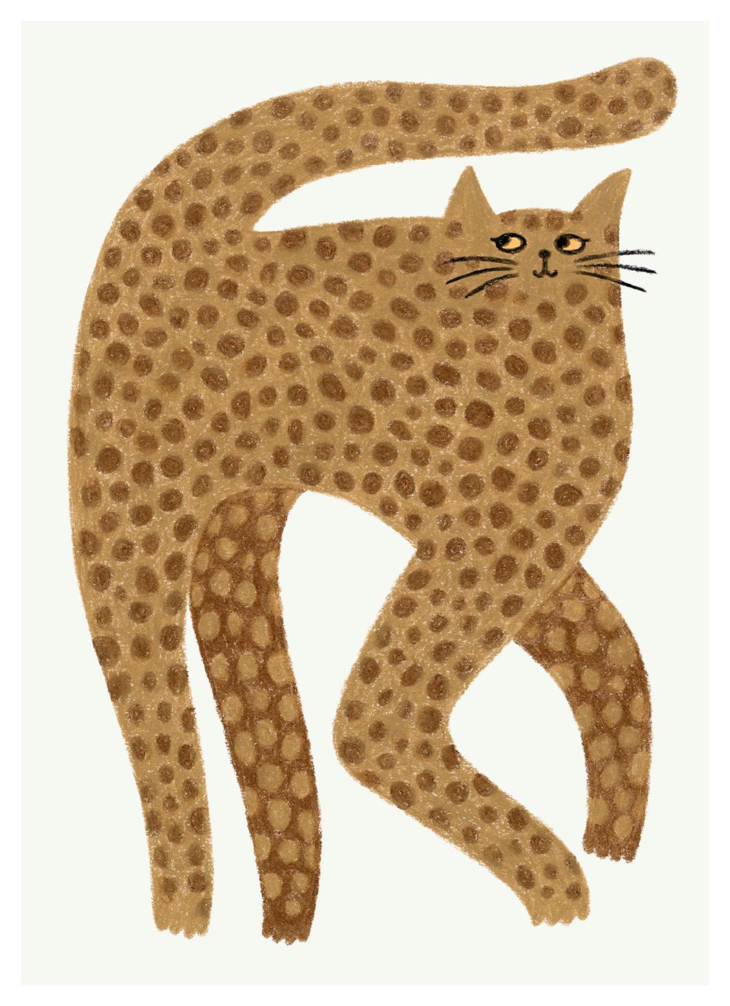 Likable Leopard Affiche (30x40 cm)  Animaux illustrés
