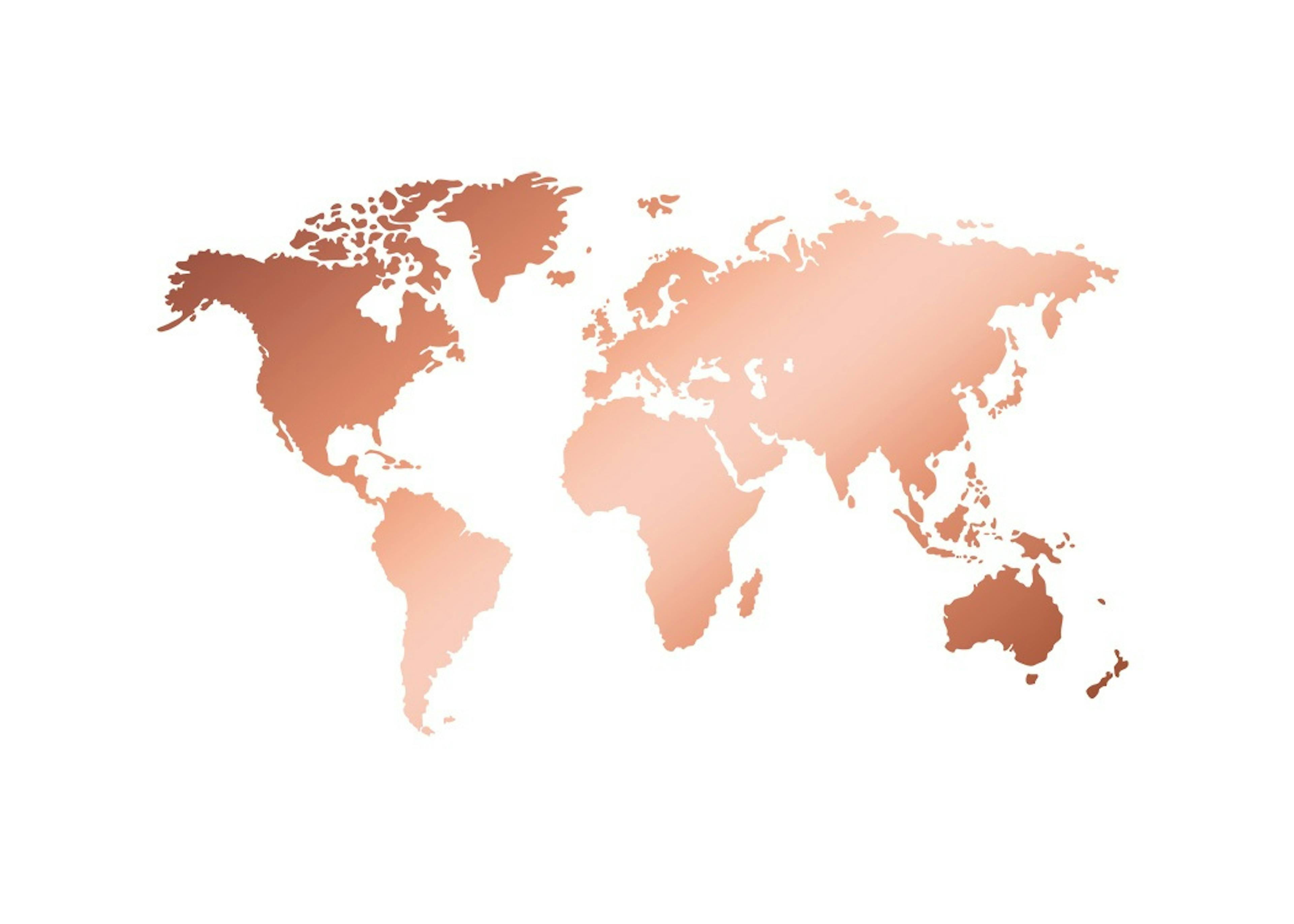 World Map Copper Print 0