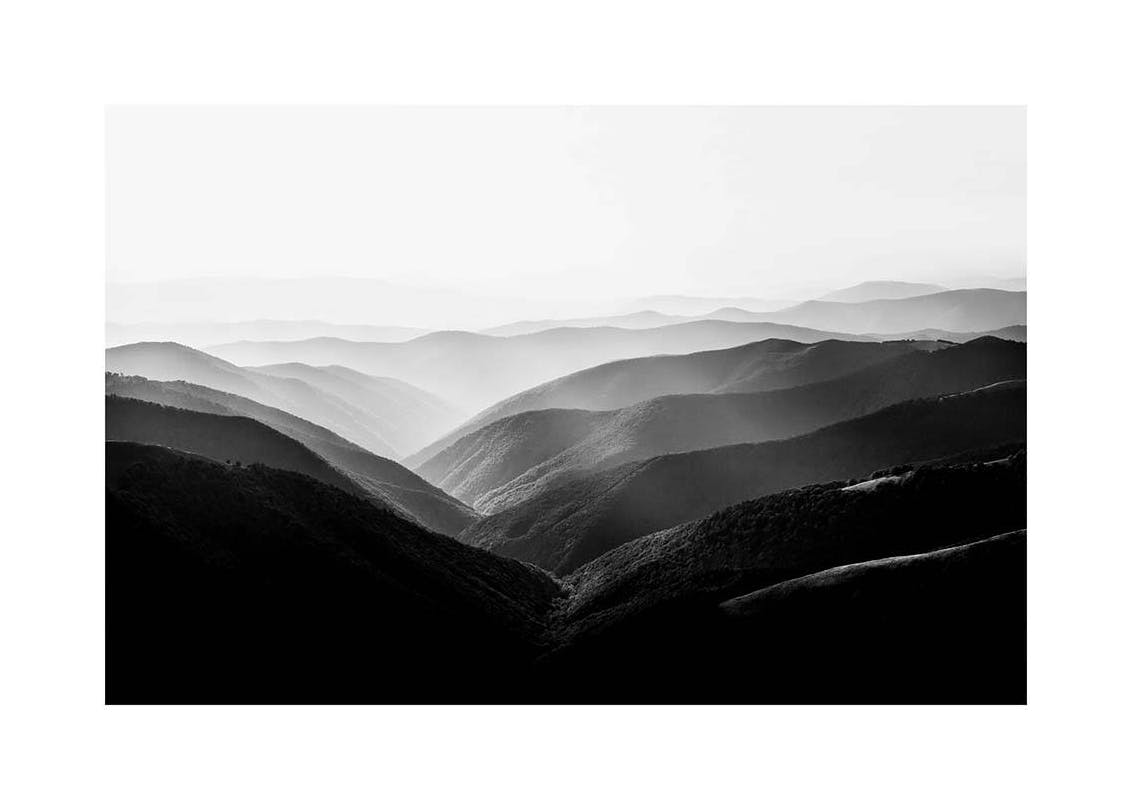 Carpathian Mountains Plakat (30x40 cm)- Czarno-białe plakaty