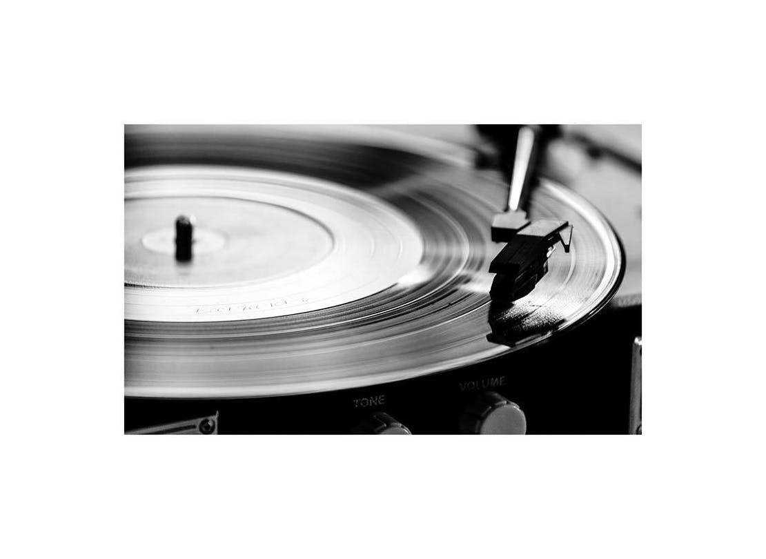 Record Player Plakat (21x30 cm)- Czarno-białe plakaty