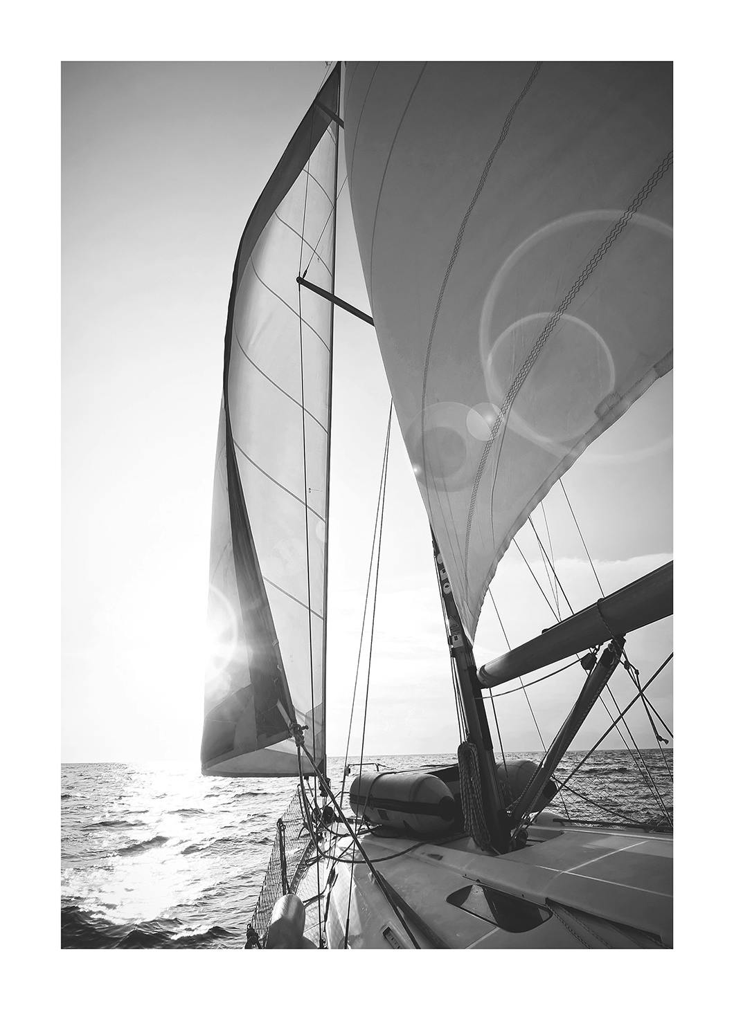 Sailing Poster (30x40 cm) - Zwart wit posters
