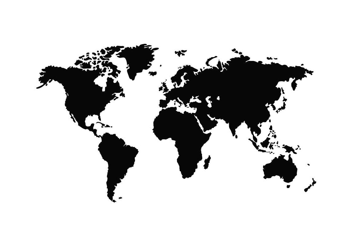 Atlas Mondial, Poster N&B (21x30 cm) - Affiches noir et blanc