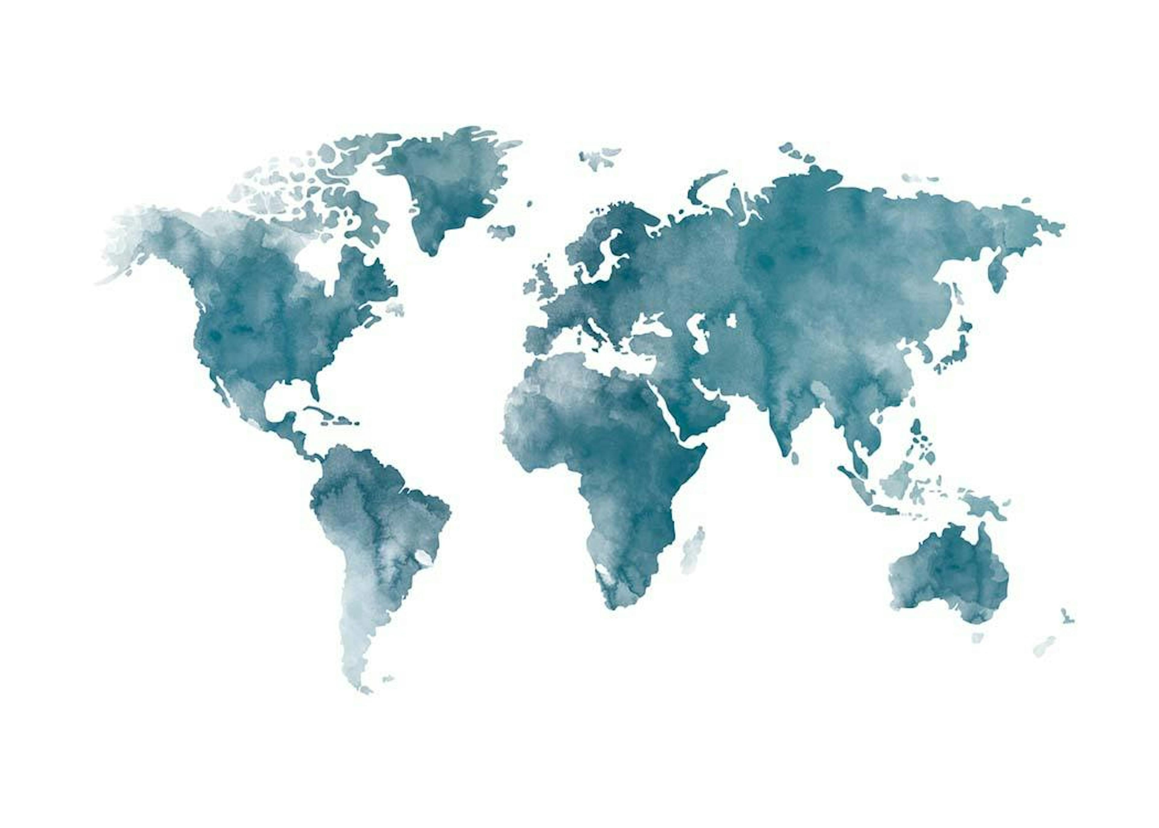 World Map Blue, Poster 0