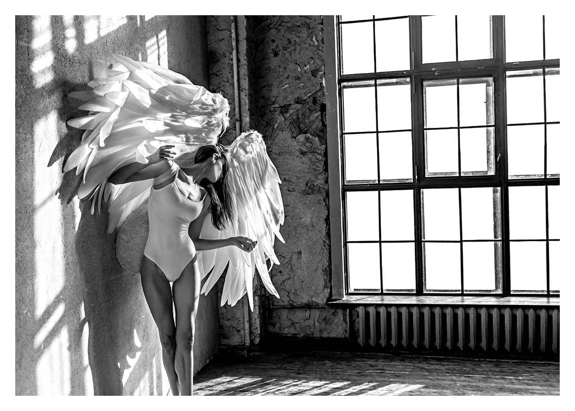 Angel Wings Poster (70x100 cm)- Quadri e poster in bianco e nero