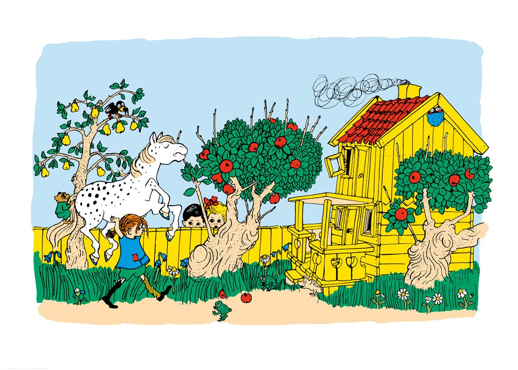 Pippi Longstocking and Villa Villekulla Print 0