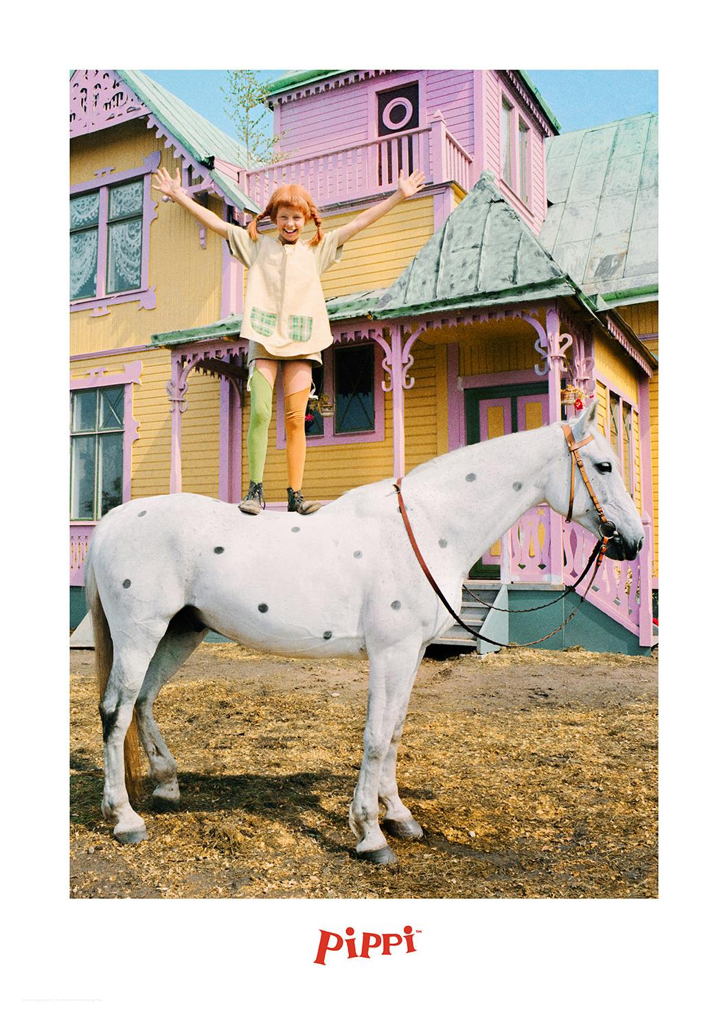 Prints - Pippi Longstocking on the Horse Print (50x70 cm) - Astrid Lindgren's posters