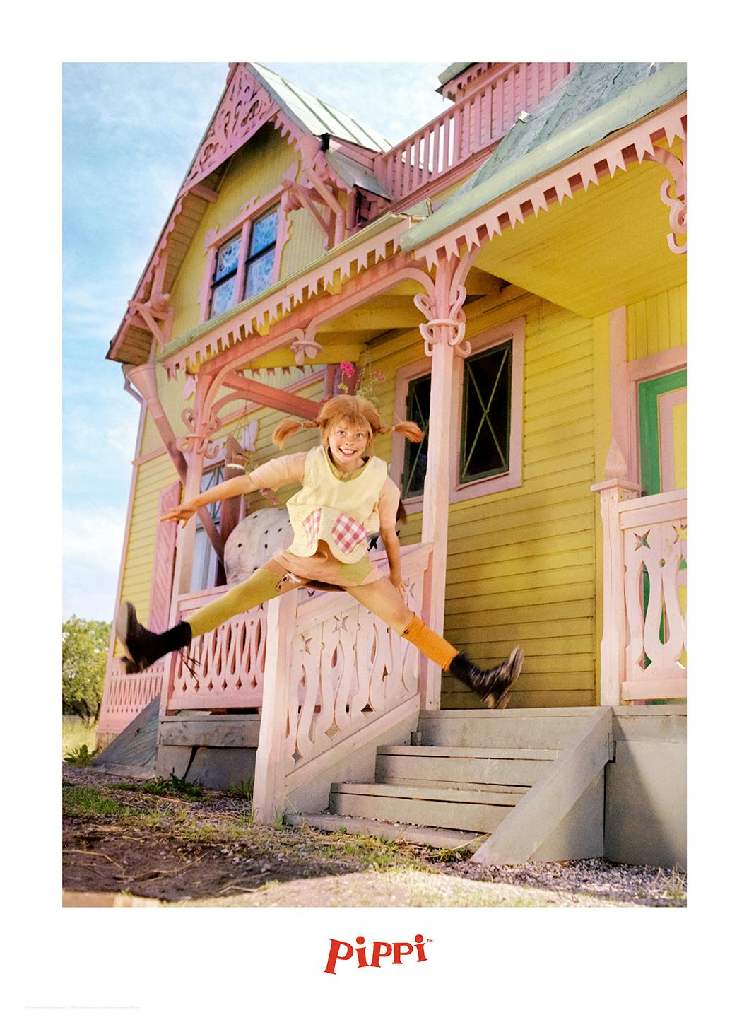 Prints - Pippi Longstocking Jumping Print (30x40 cm) - Astrid Lindgren's posters