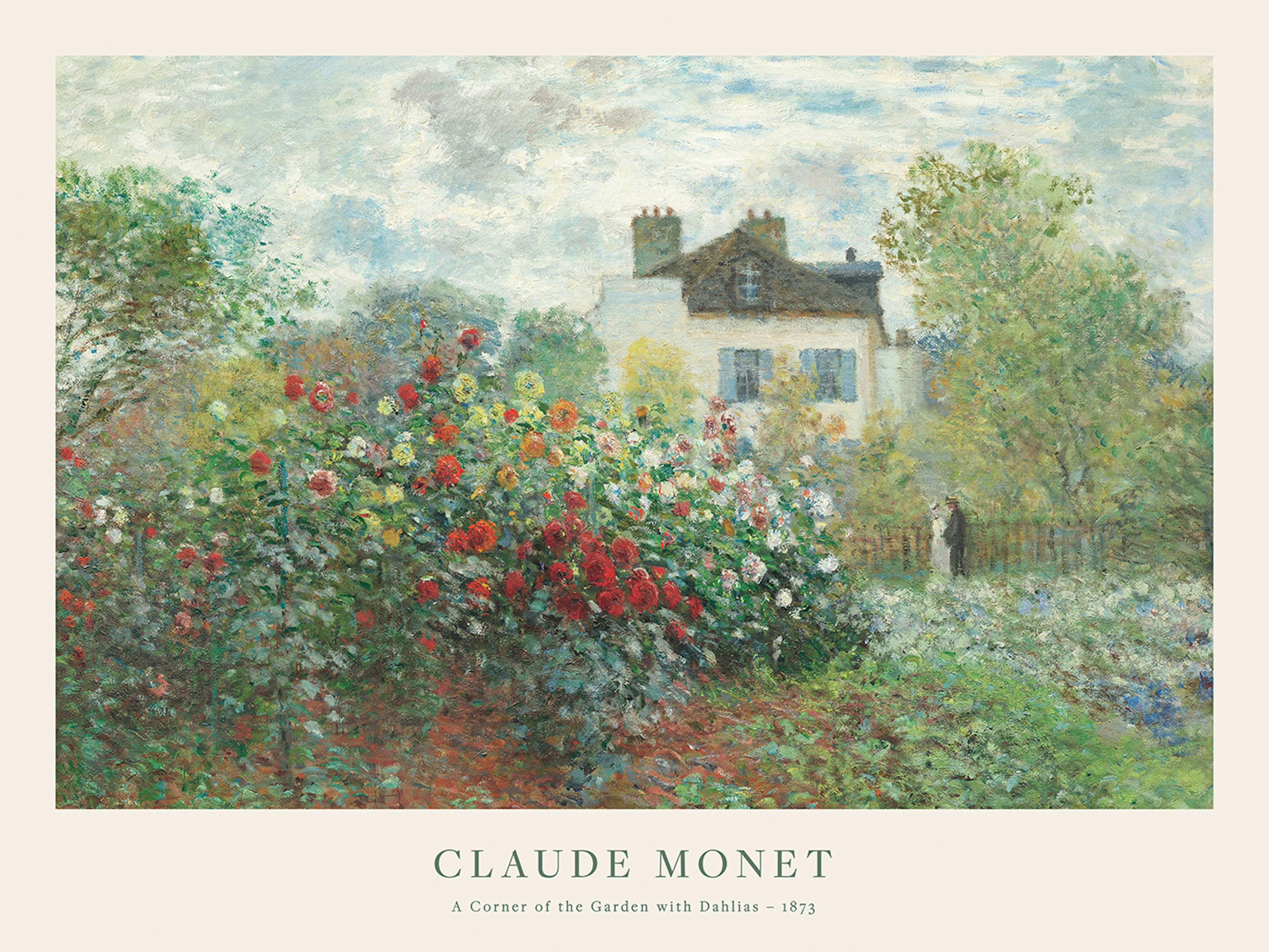 Monet - A Corner of the Garden with Dahlias Poster