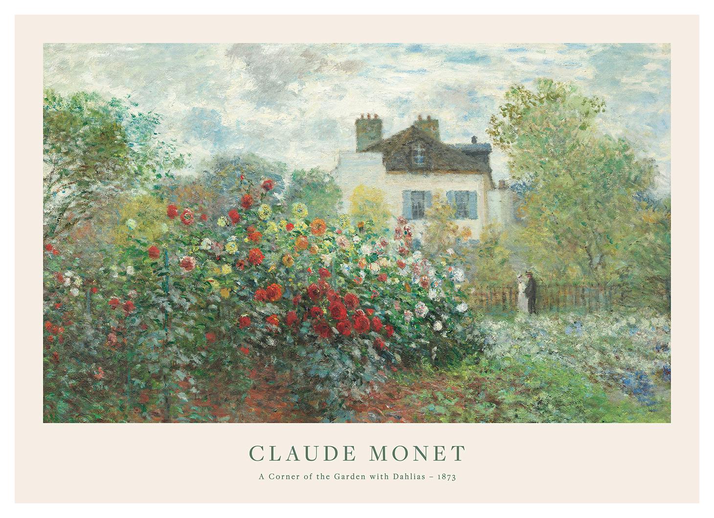 Monet - A Corner of the Garden with Dahlias Poster (50x70 cm) - Monet Poster