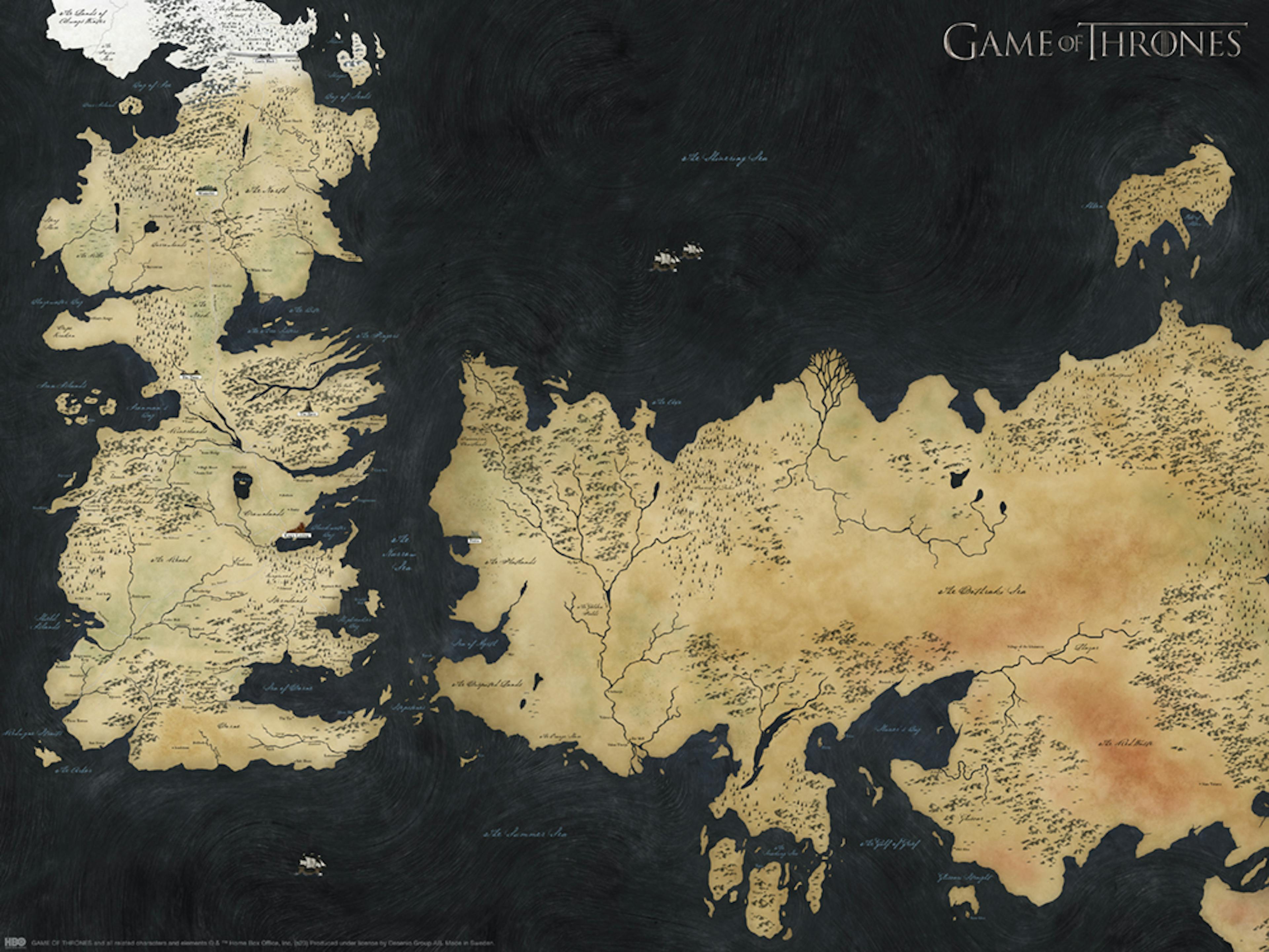 Game of Thrones™ - Westeros Map Plakat