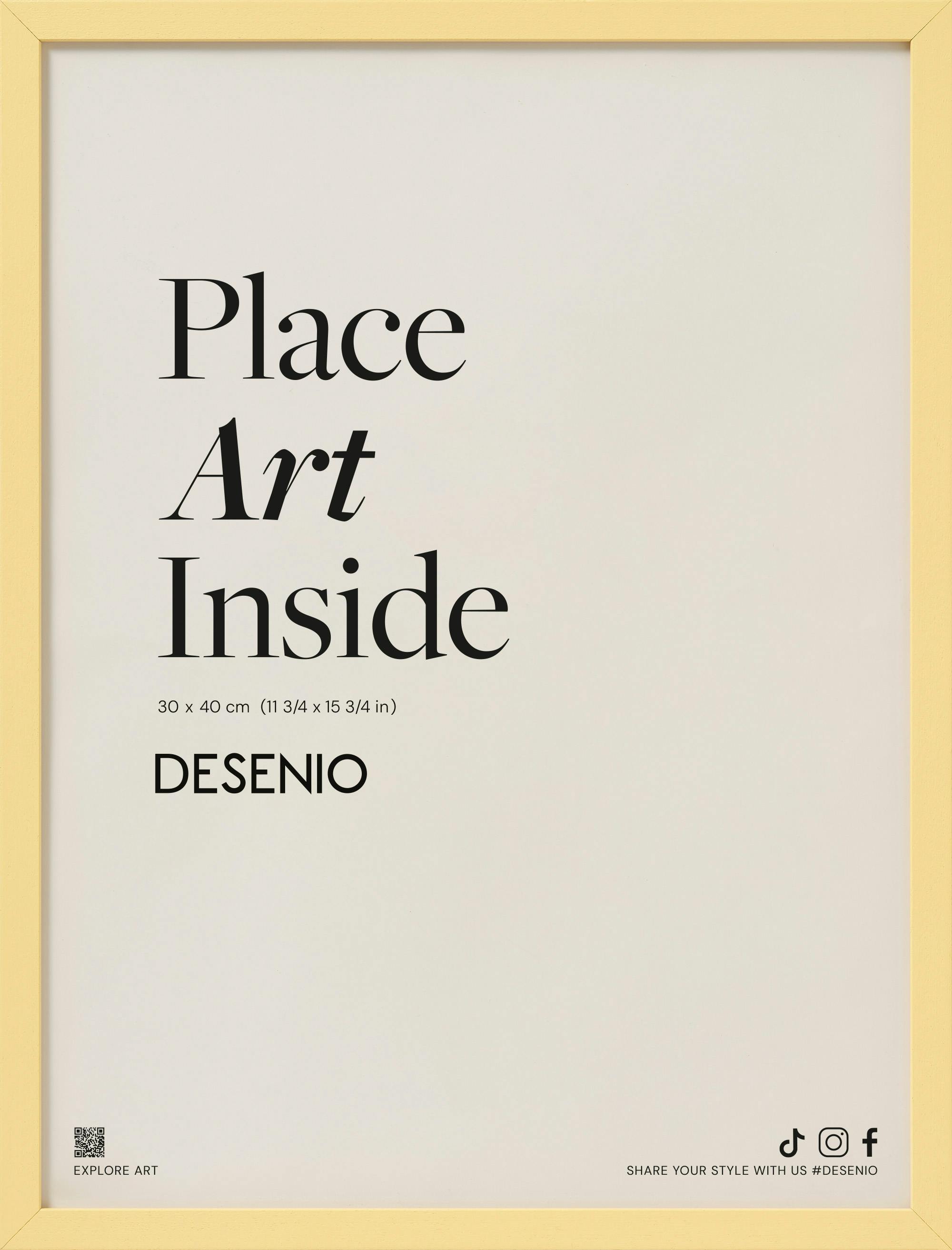 A print with the black text Place Art Inside on a light background, with Art in italics.