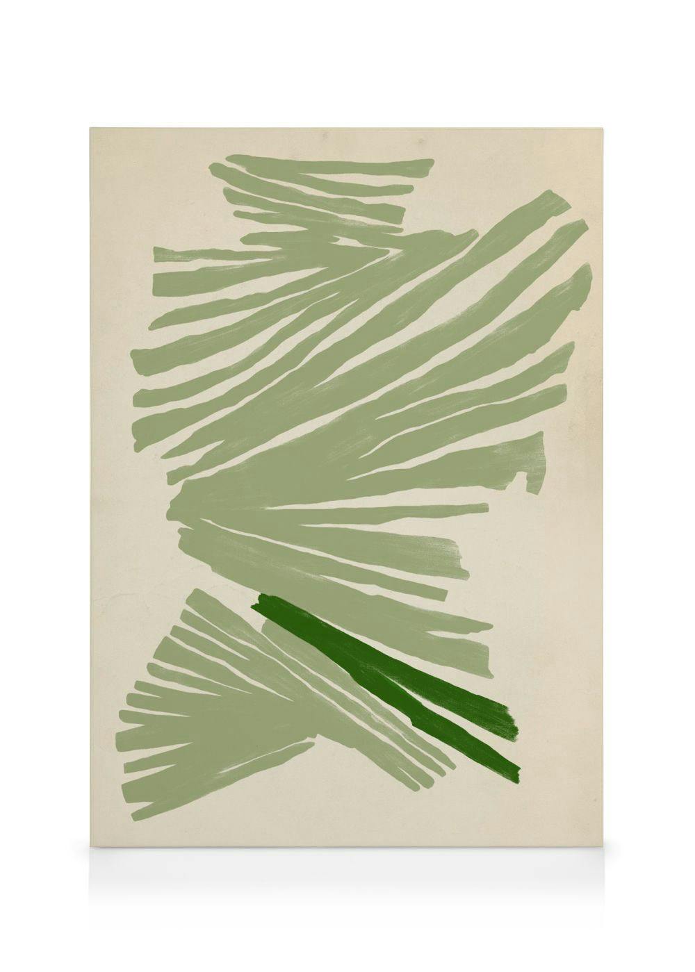 Telas decorativas Sylvia Takken - Just Green Tela (30x40 cm - Moldura de Carvalho)