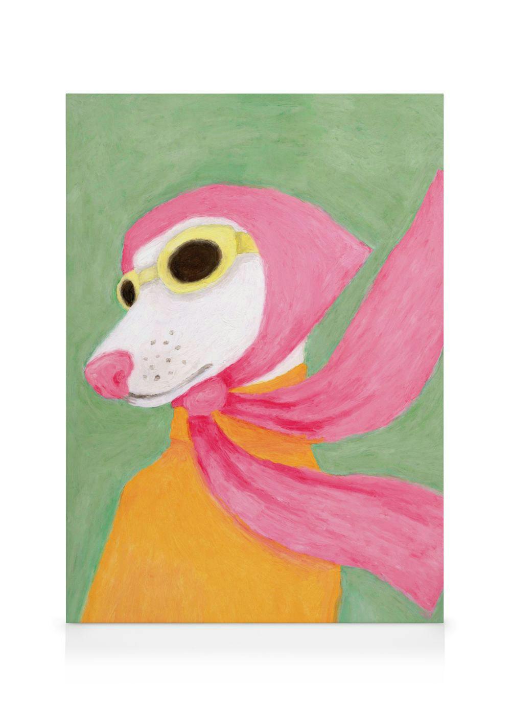 Canvastavlor Vintage Doggo Canvastavla (100x140 cm - Svart ram)