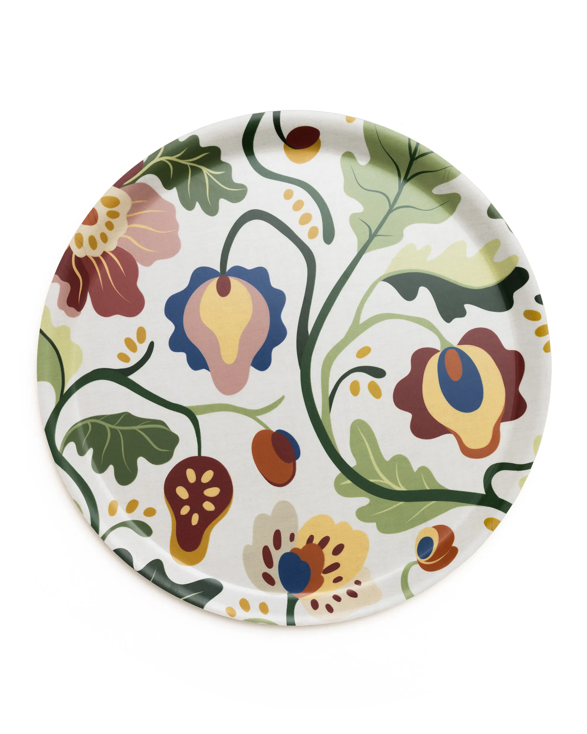 Colorful Garden Round Tablett