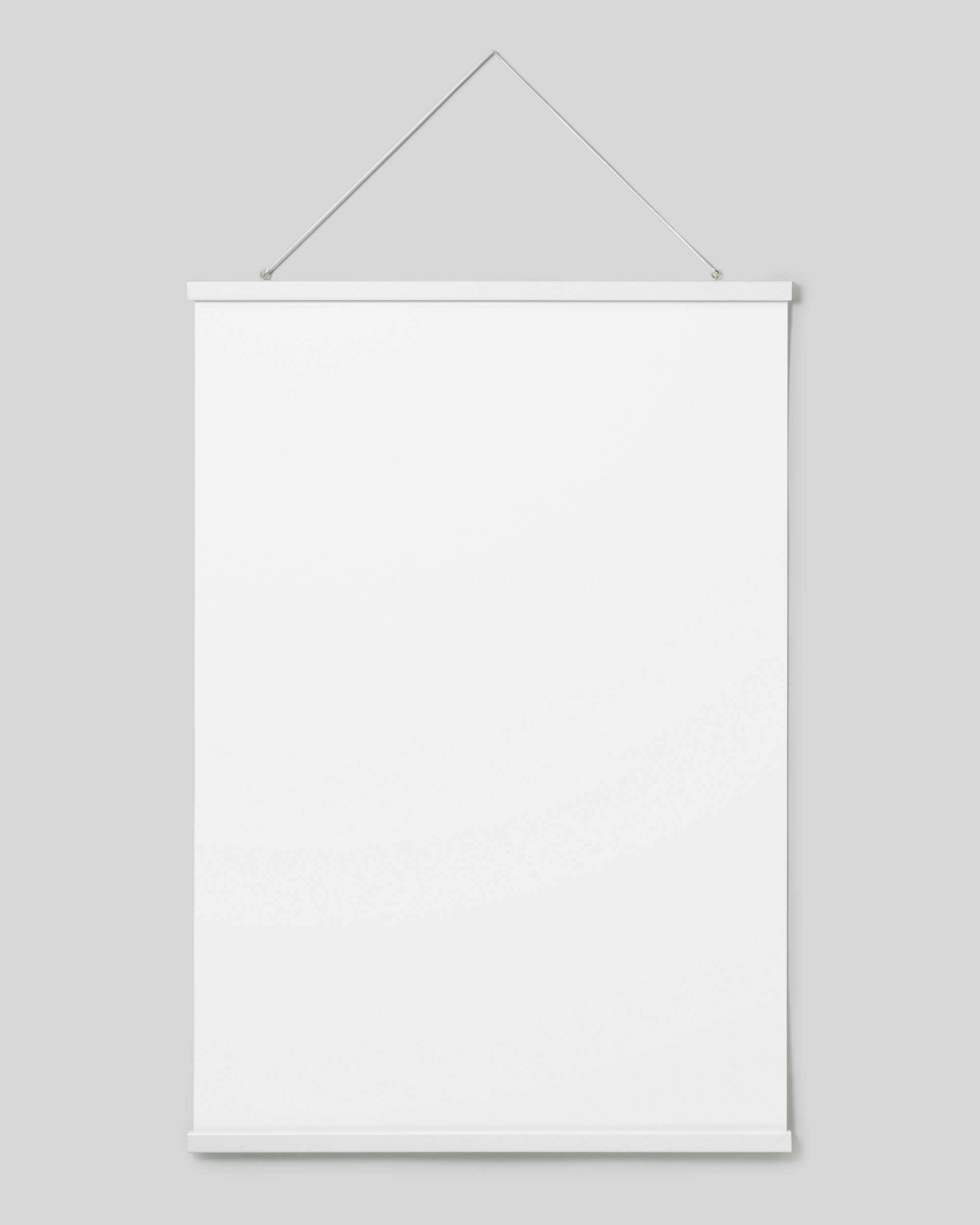 Porte affiche blanc 71 cm, fixation magnétique (71 cm)
