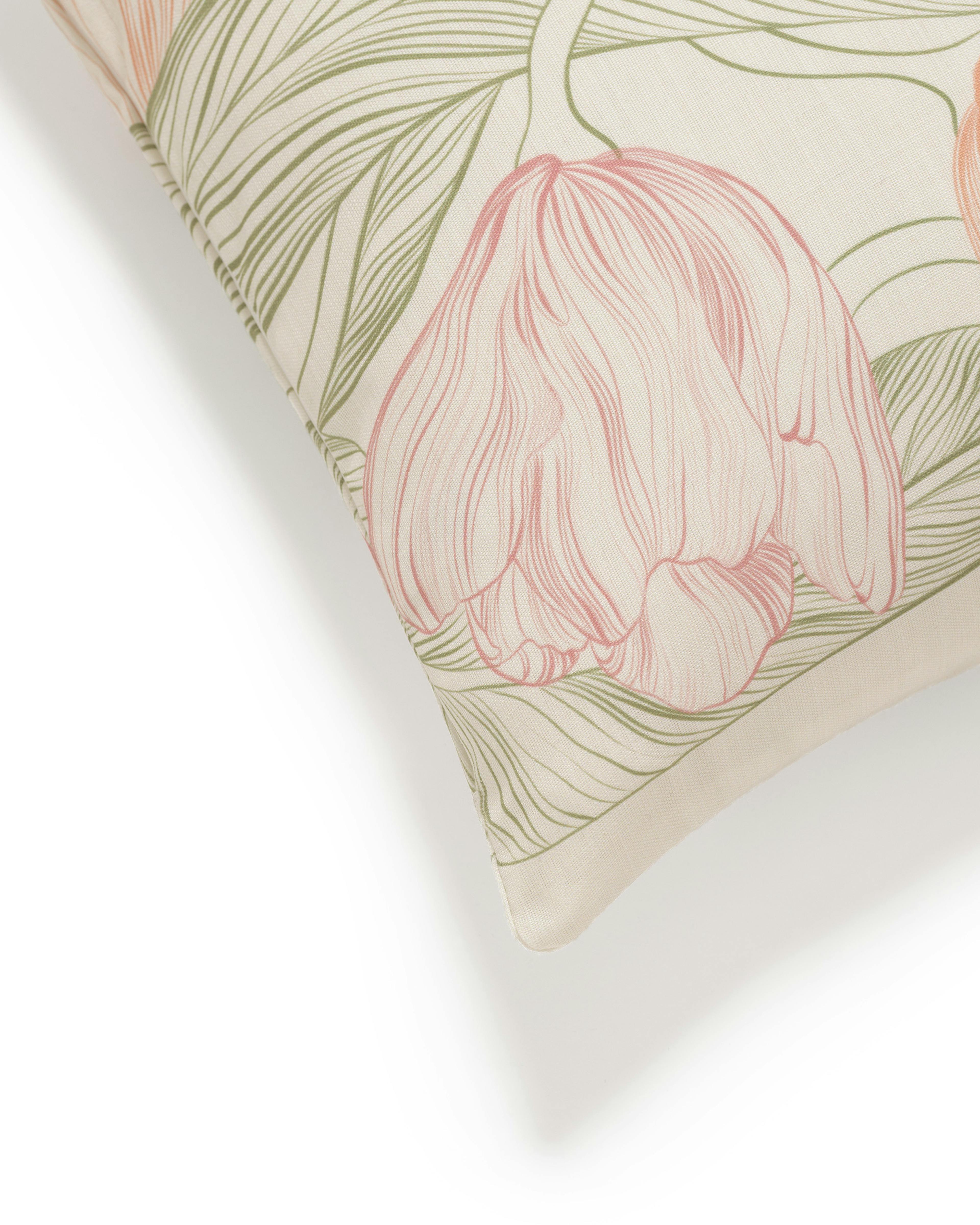 Pink Tulips Cushion Cover