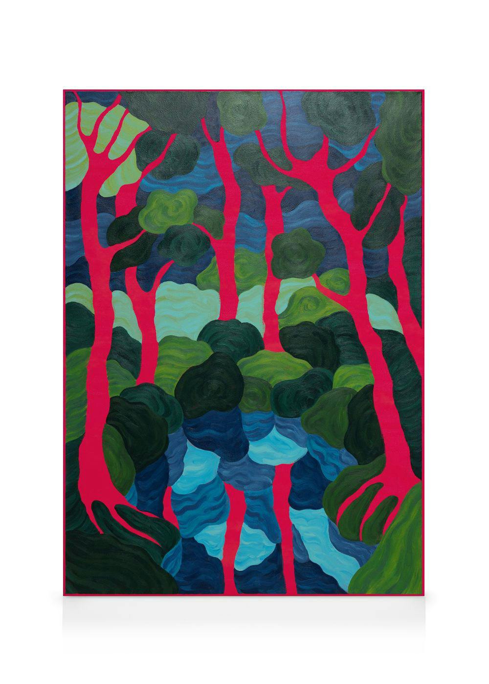 Fluorescent Wood Kanvaasi (70x100 cm - Musta Puukehys)  Maalaukset