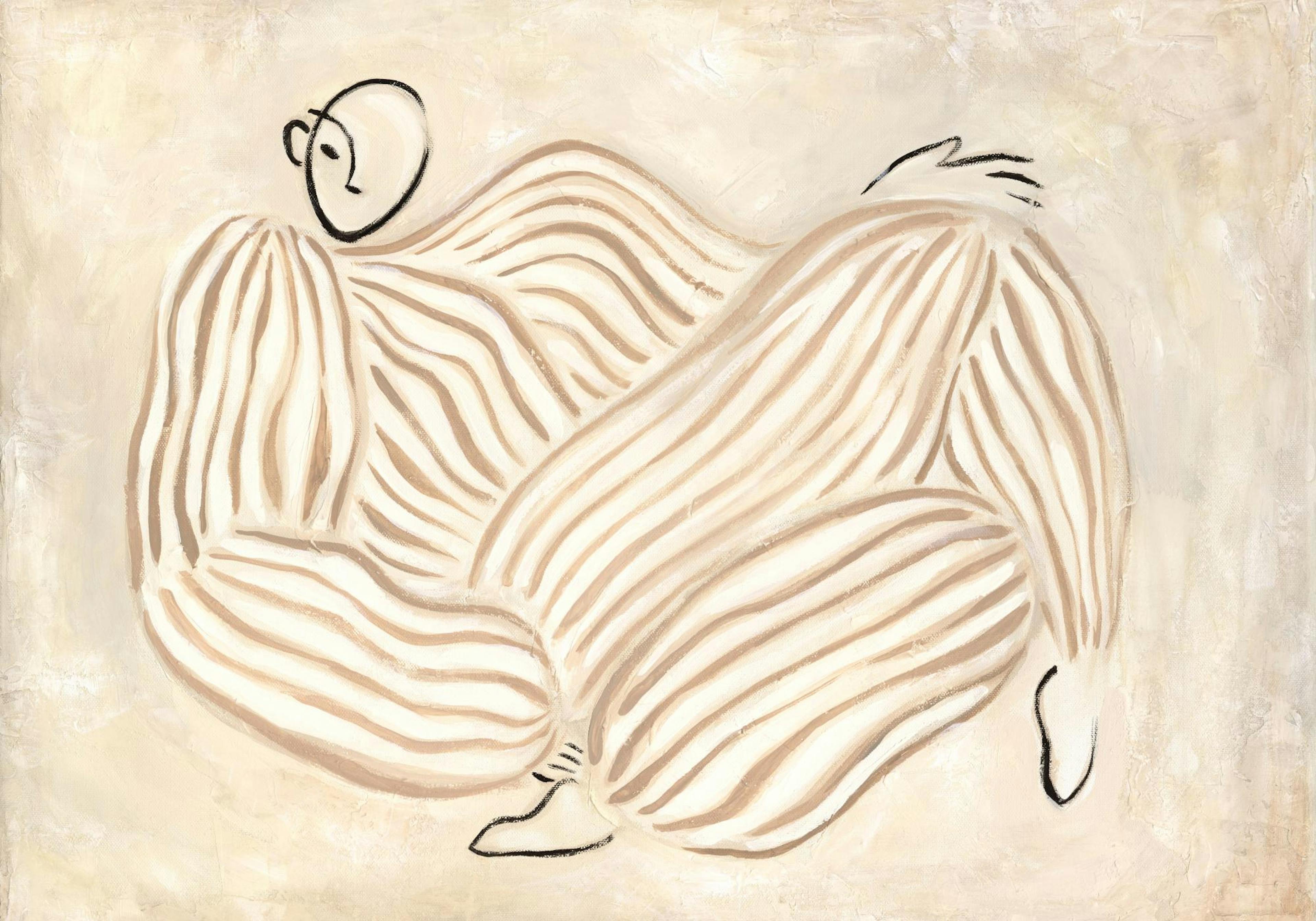 Figure in Beige Print 0