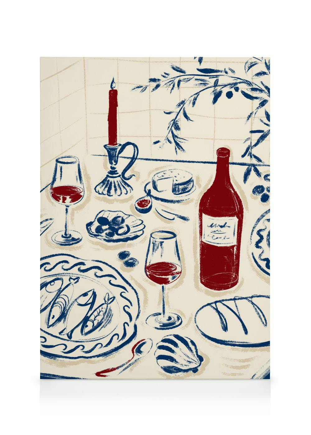 Canvas Schilderijen Dinner is Ready Canvas (70x100 cm - Fotolijst Eiken)