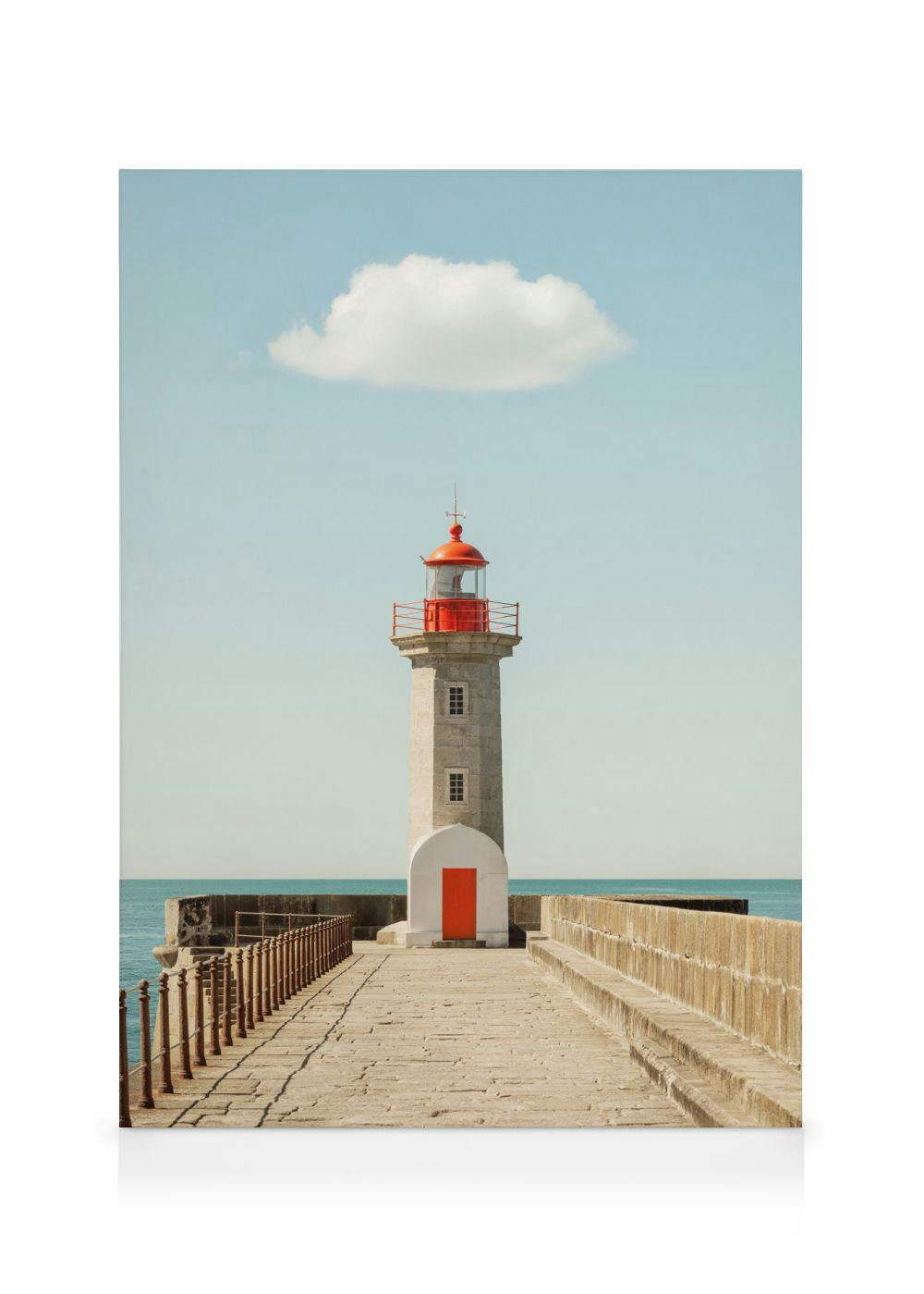 Canvas Prints Porto Lighthouse Canvas print (100x140 cm - Oak Frame)