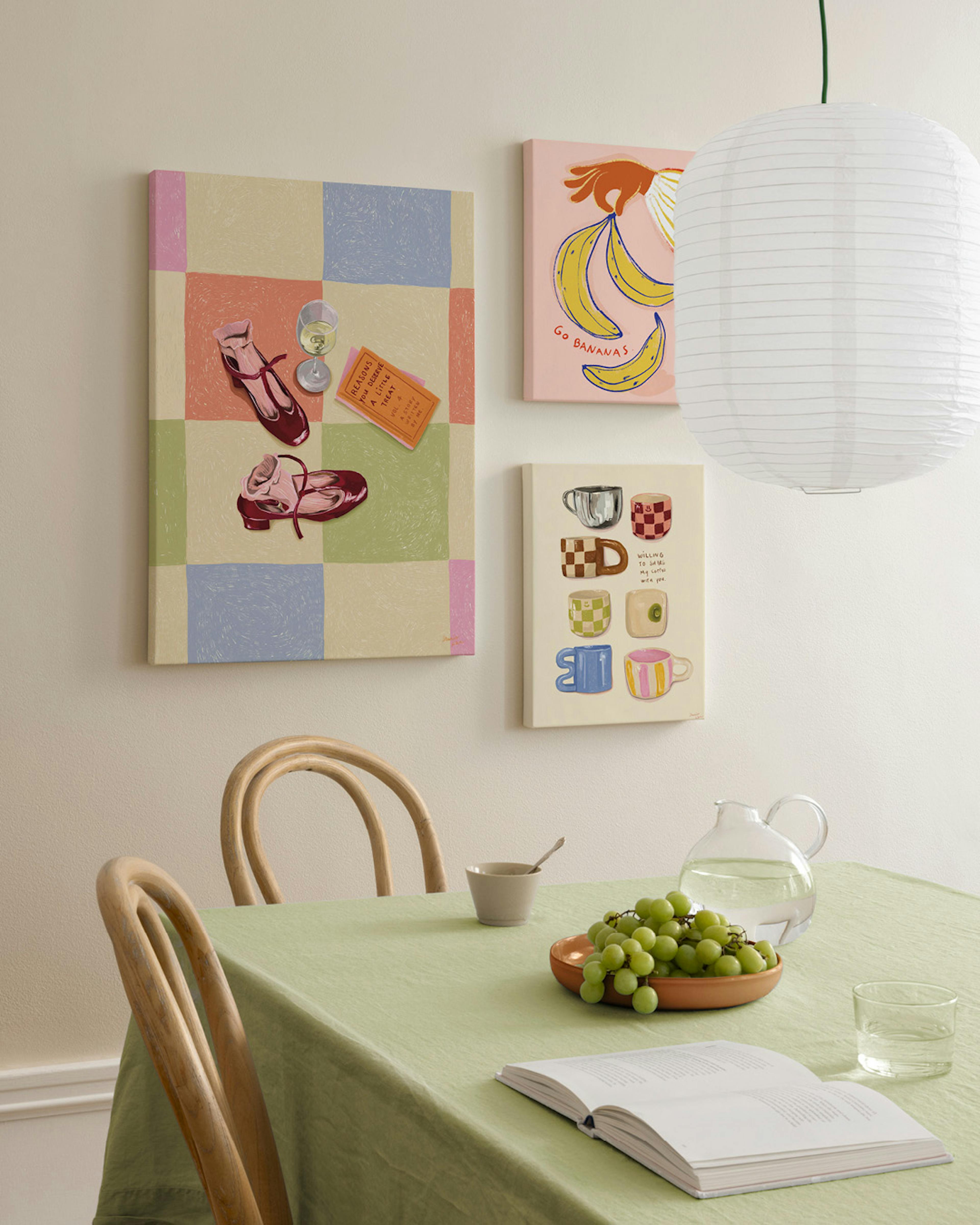Playful dining parede de quadros