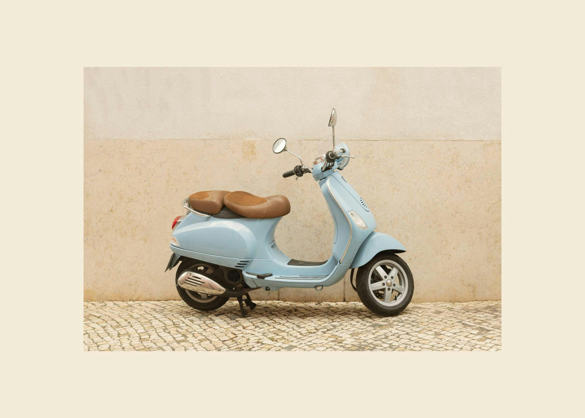 Blue Vespa Poster 0