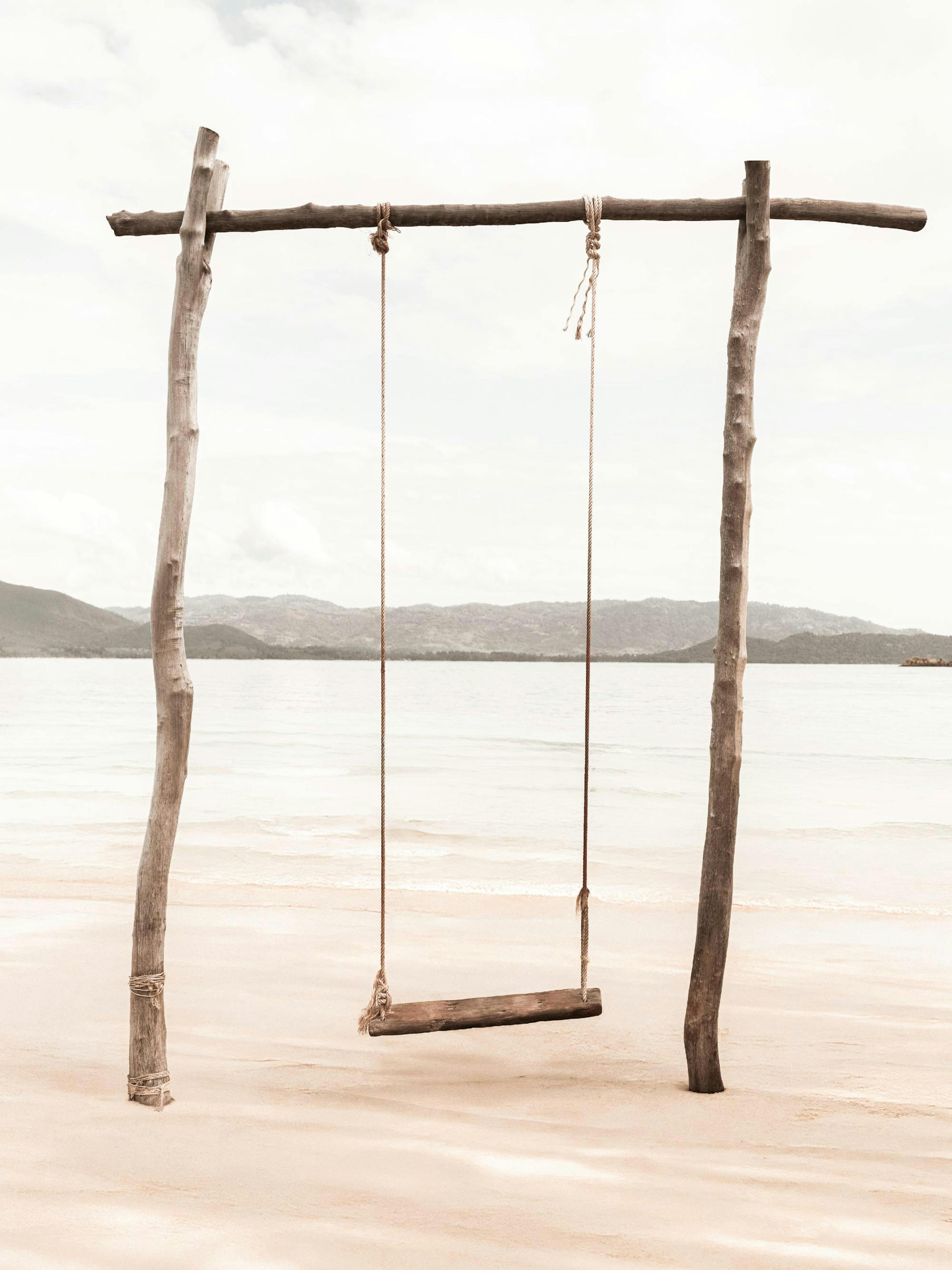 Oceanfront Swing Poster