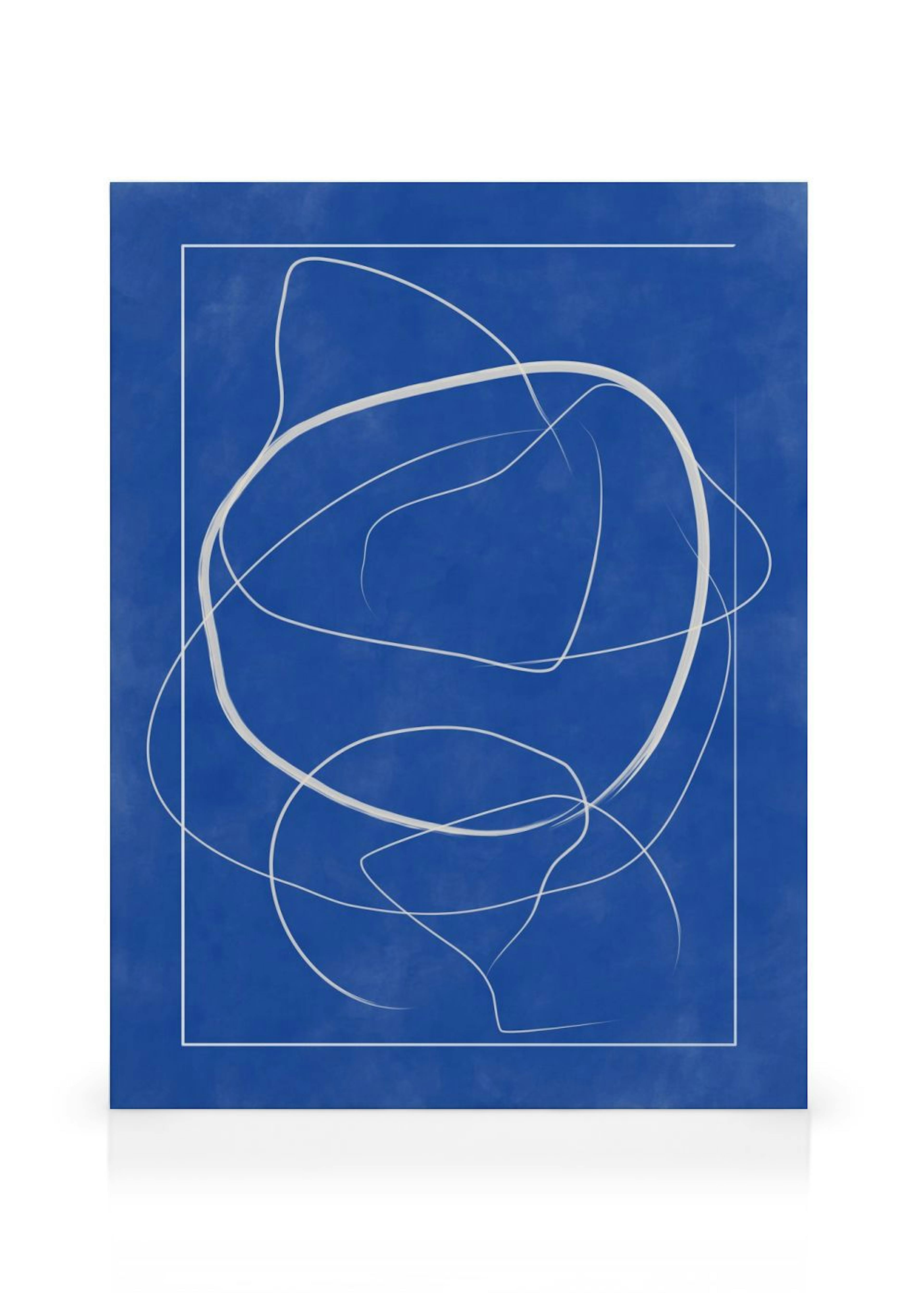 The Print Republic - Abstract Blue Lines Leinwand