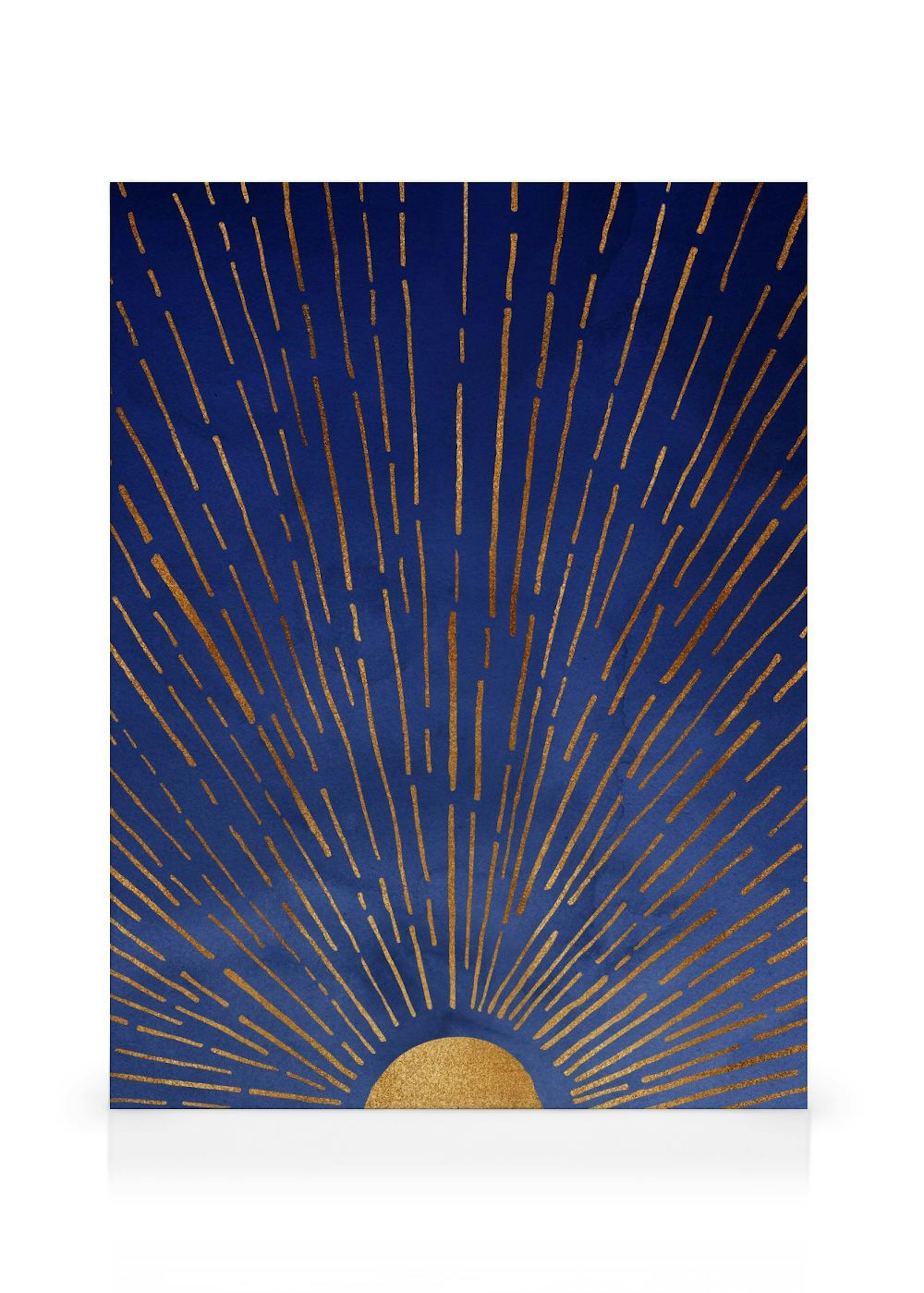Kristian Gallagher - Twilight Blue and Metallic Gold Sunrise Leinwandbild