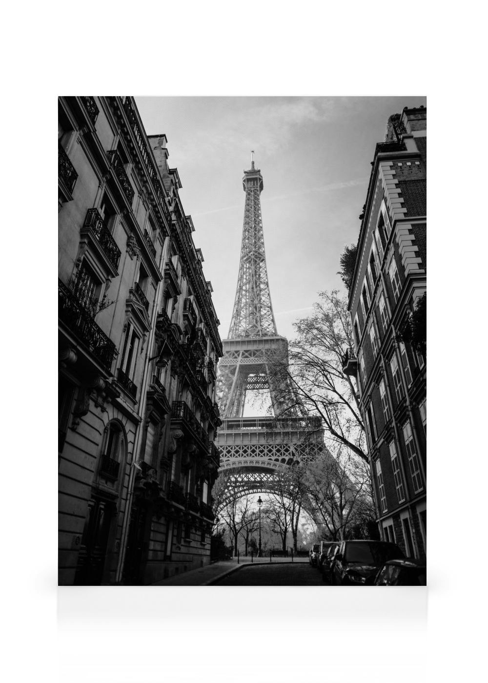 Stampa Su Tela Parigi In Bianco E Nero, 61x41 Cm, Incorniciata Su Telaio In Legno, Pronta Da Appendere