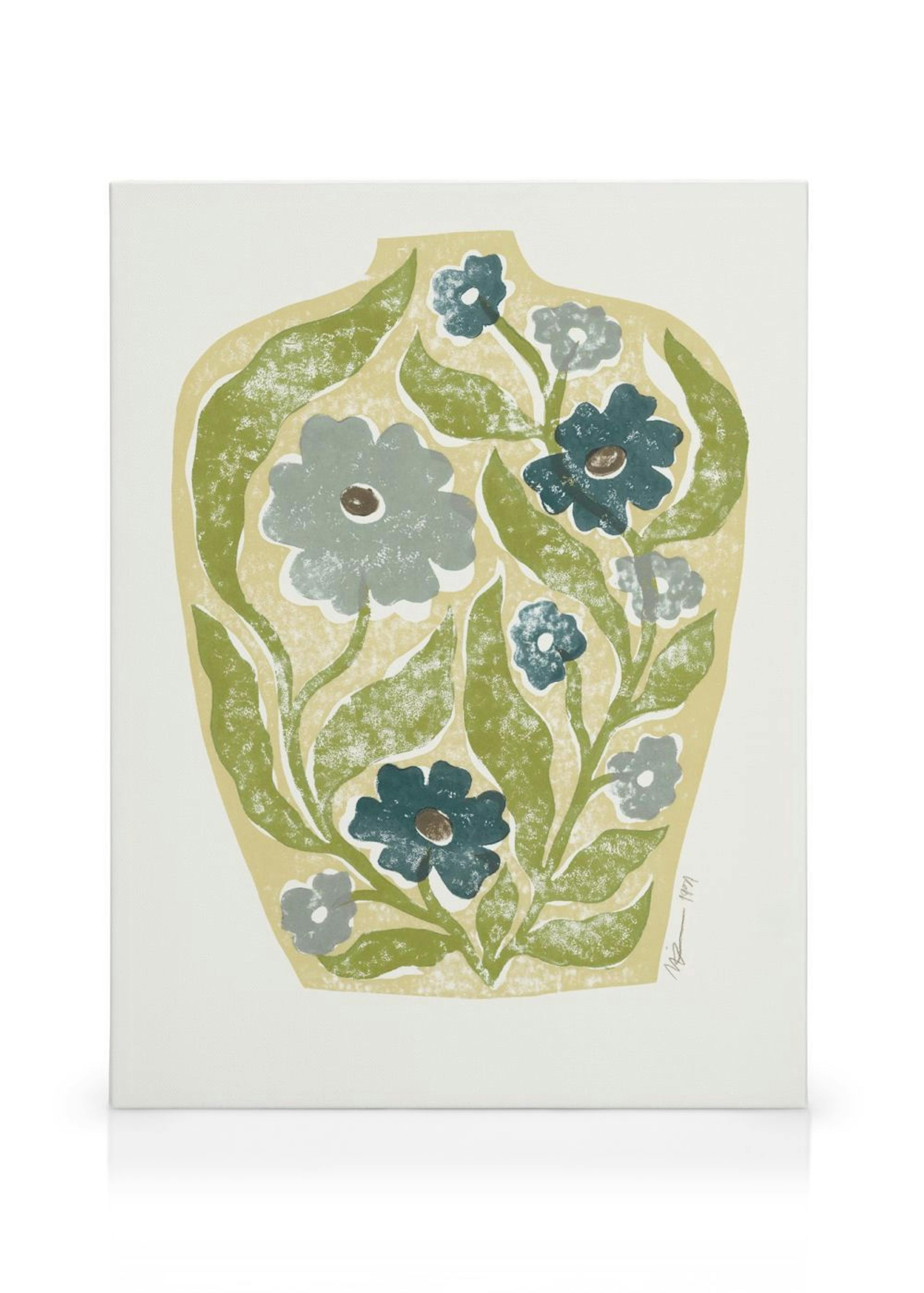 Linocut Vase Canvas