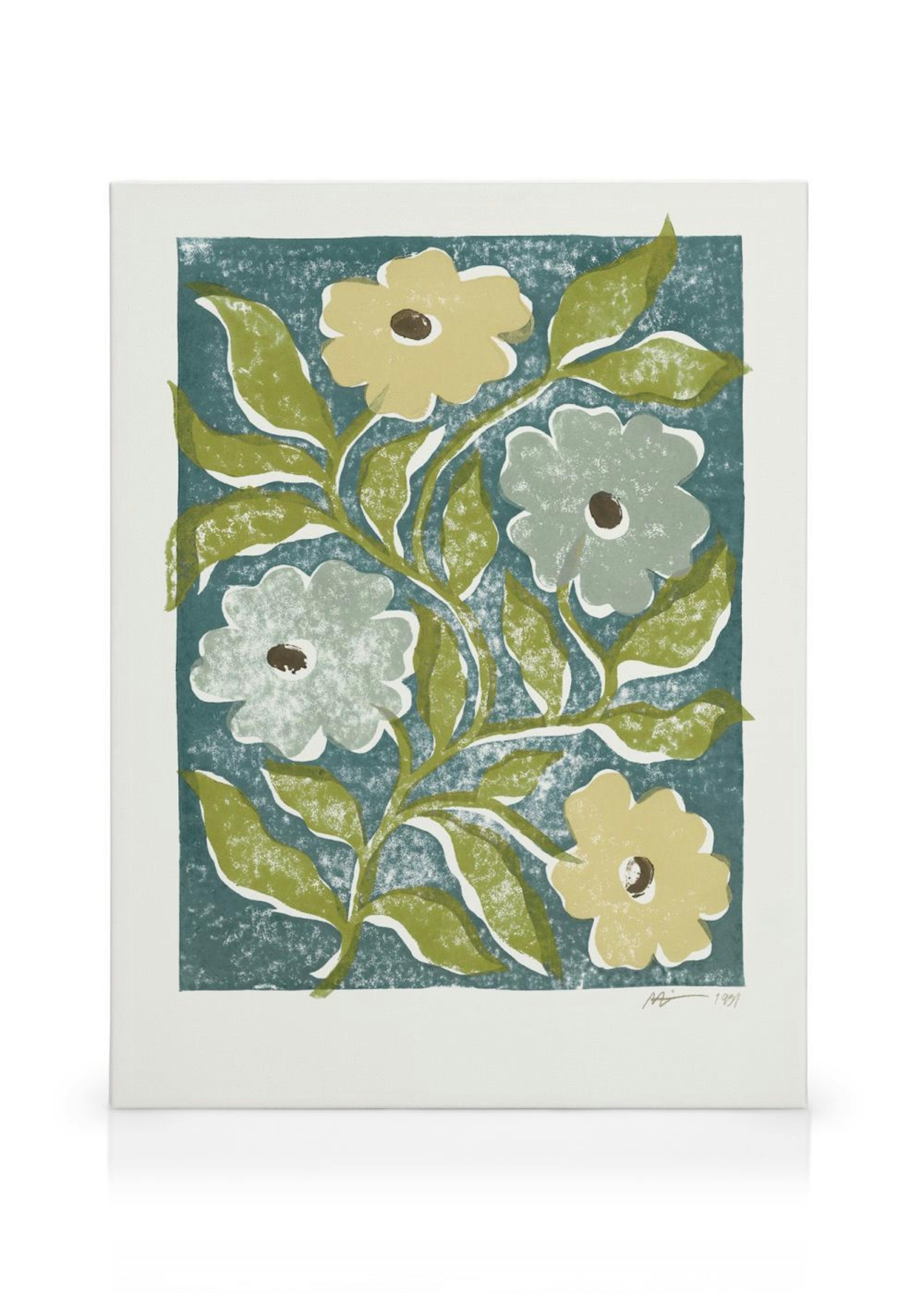 Linocut Flowers Lærred