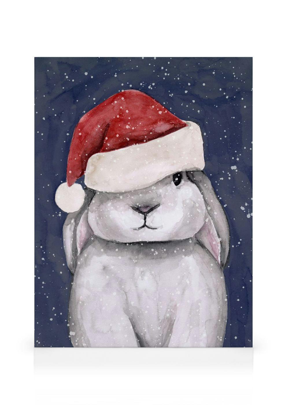 Lienzo de Conejo Navideño Decoración de Navidad Desenio