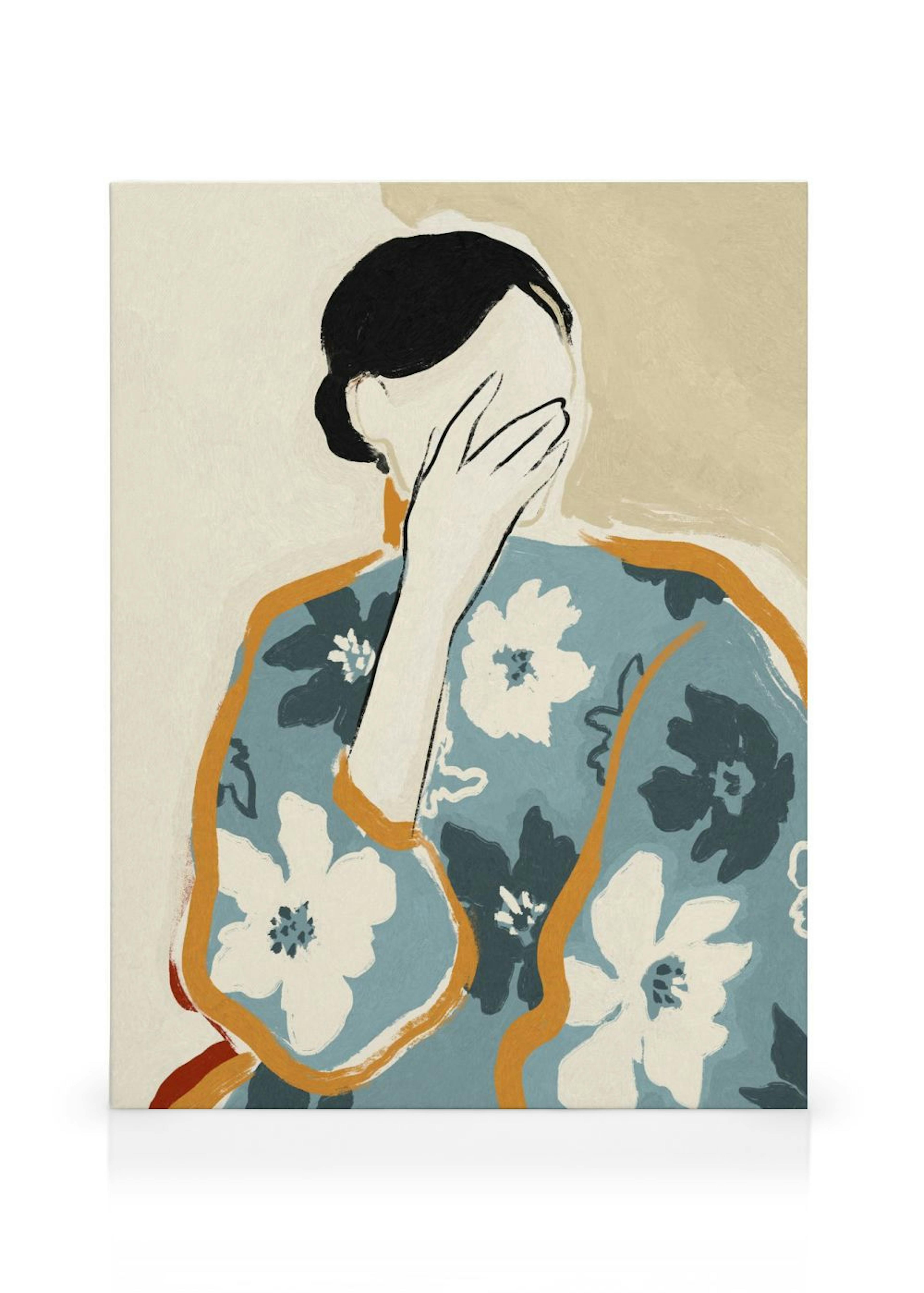 Woman in Floral Dress Canvas