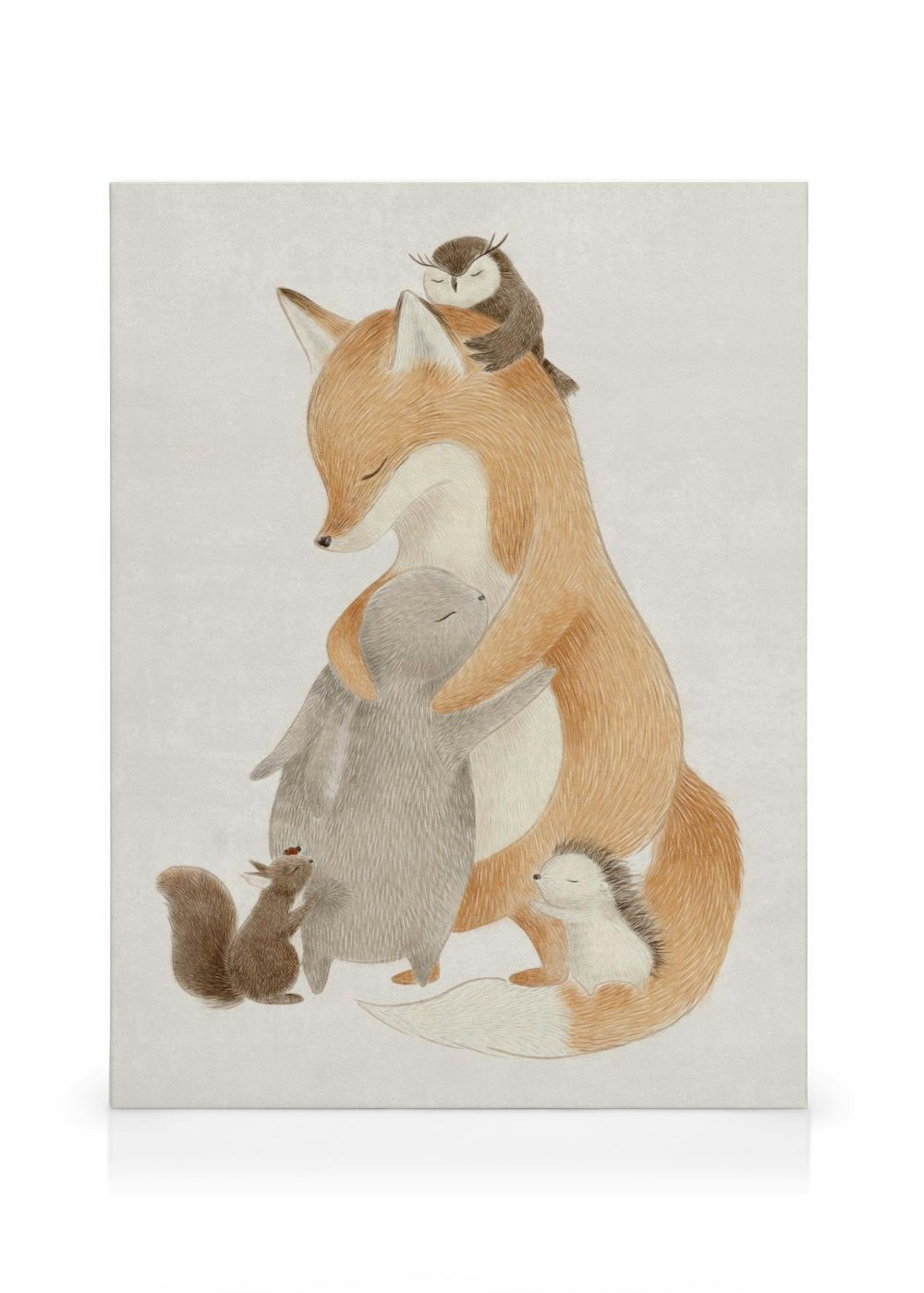 Furry Friends Hug Canvas print