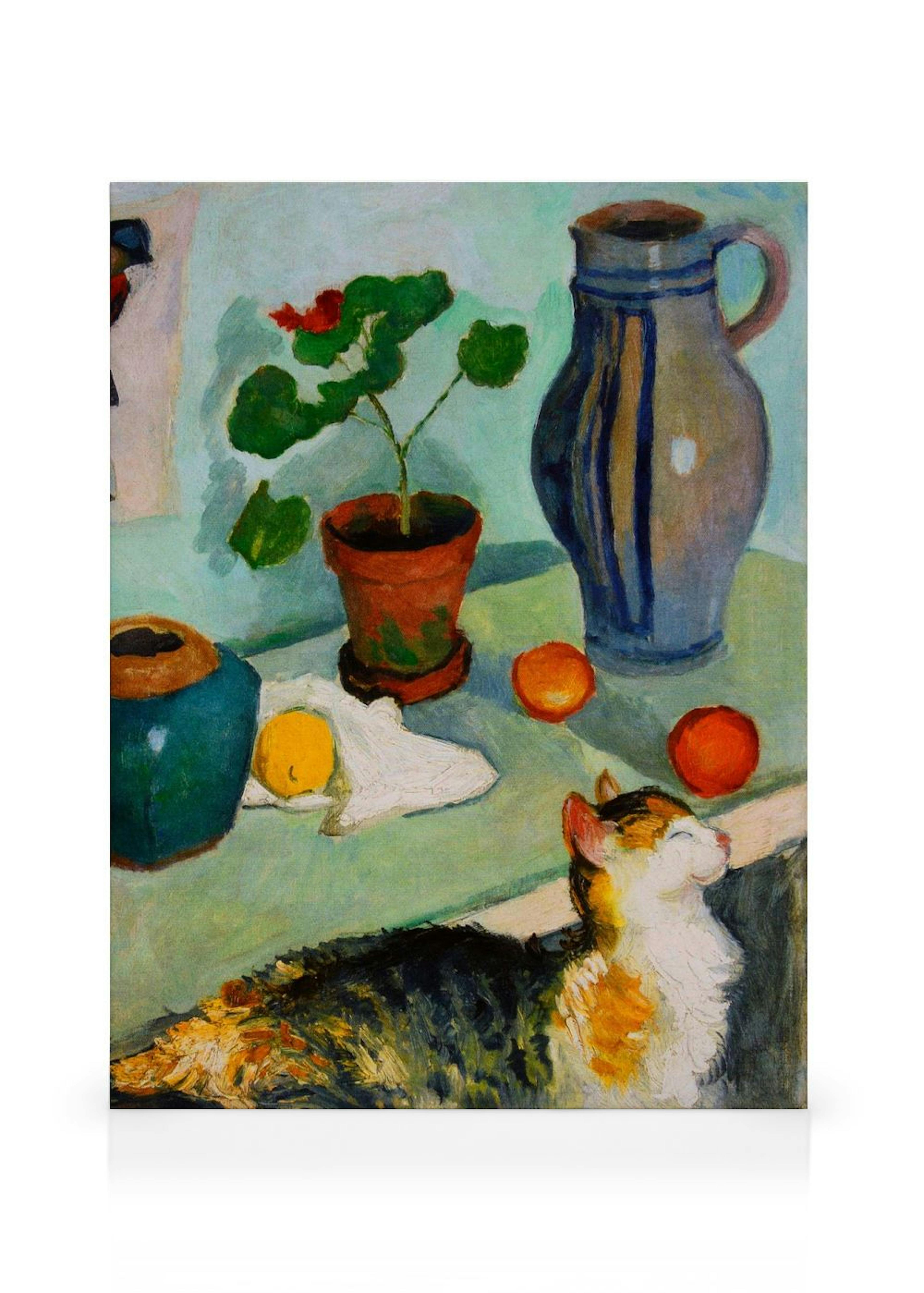 August Macke - The Ghost in the House Stalls - Still Life with a Cat Obraz na płótnie
