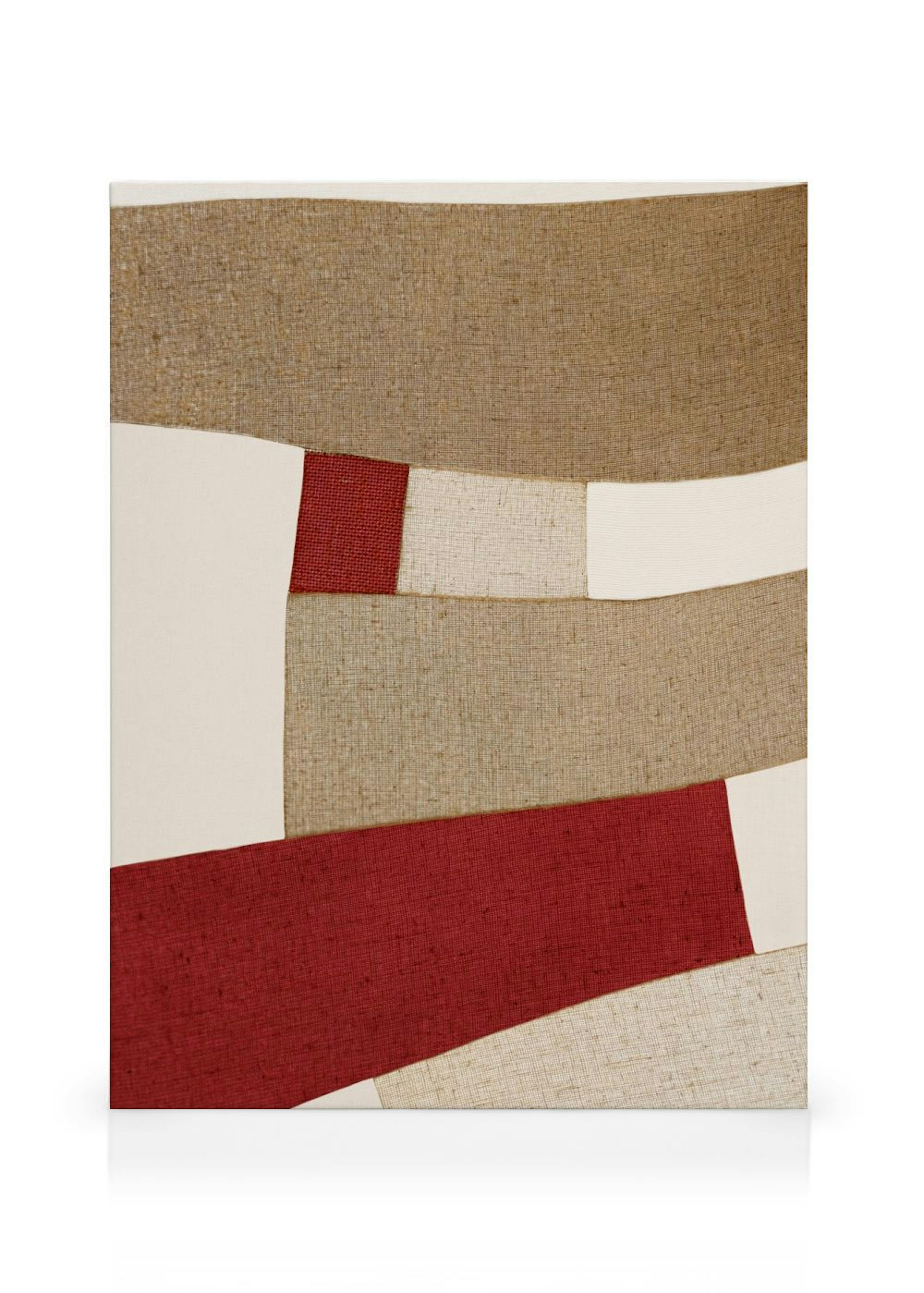 Red and Beige Patchwork Leinwand