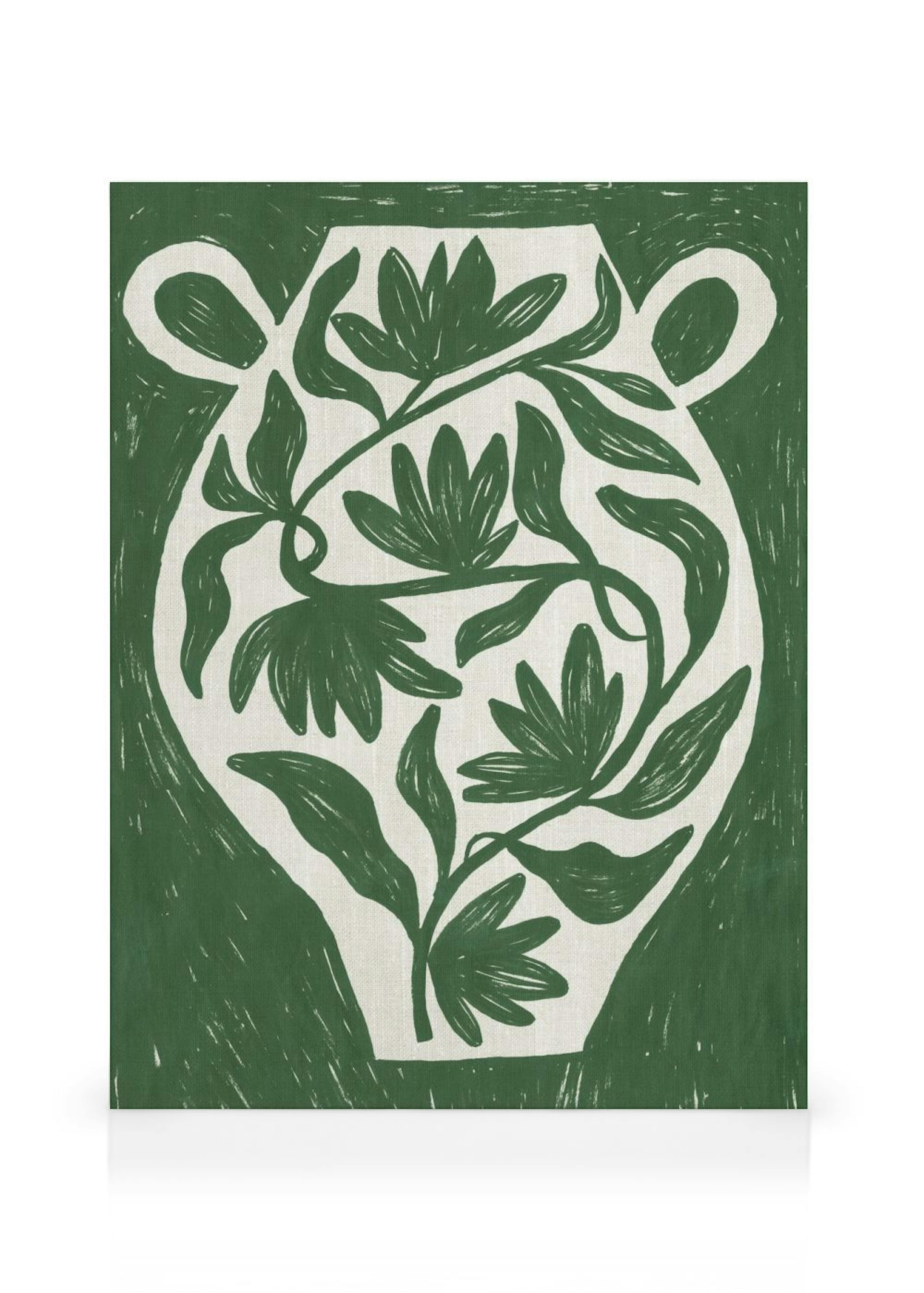 Green Botanical Vase Canvas print