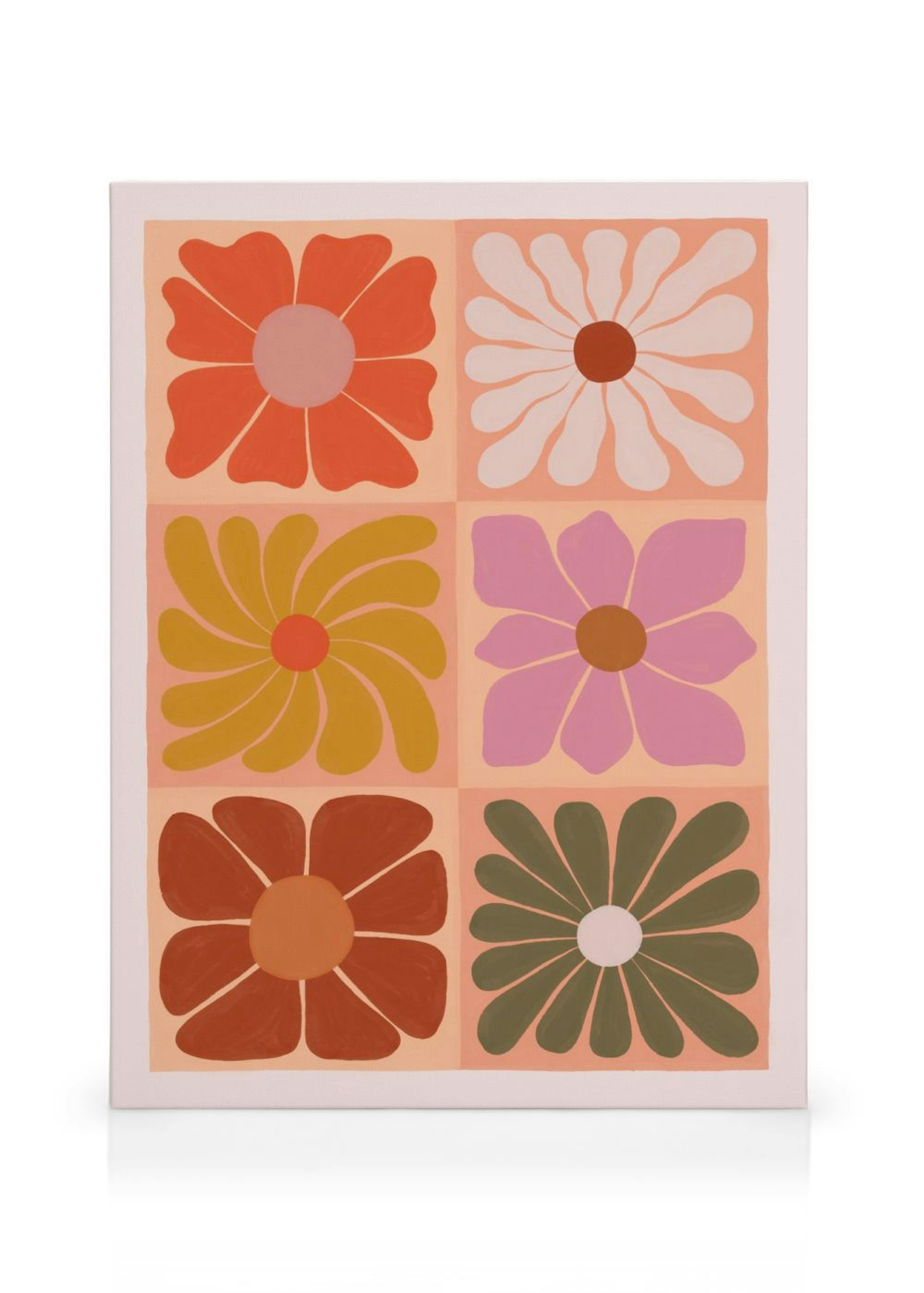 Flower Grid Poster Lærred